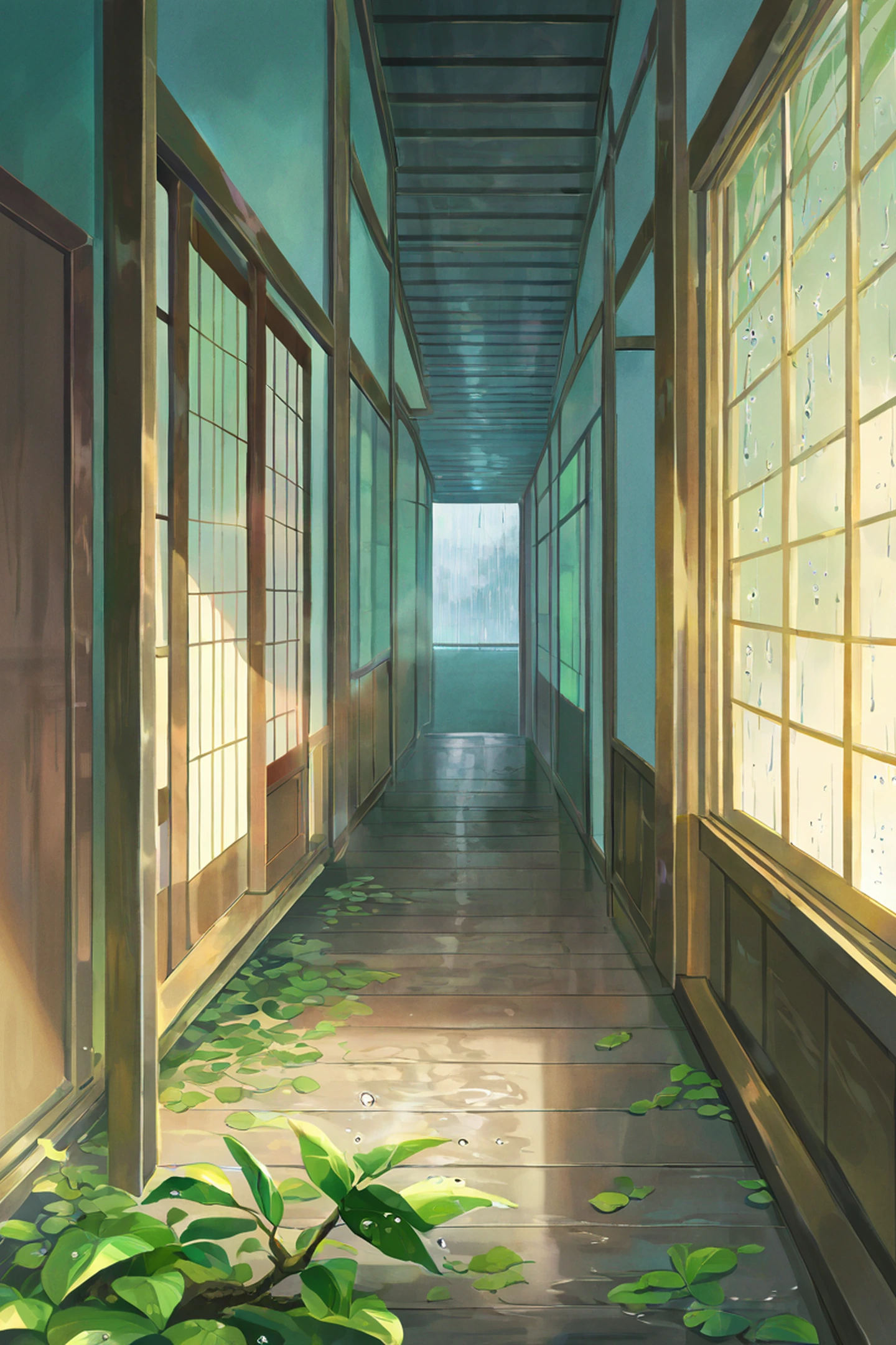 Rainy Porch Engawa lofi wallpaper