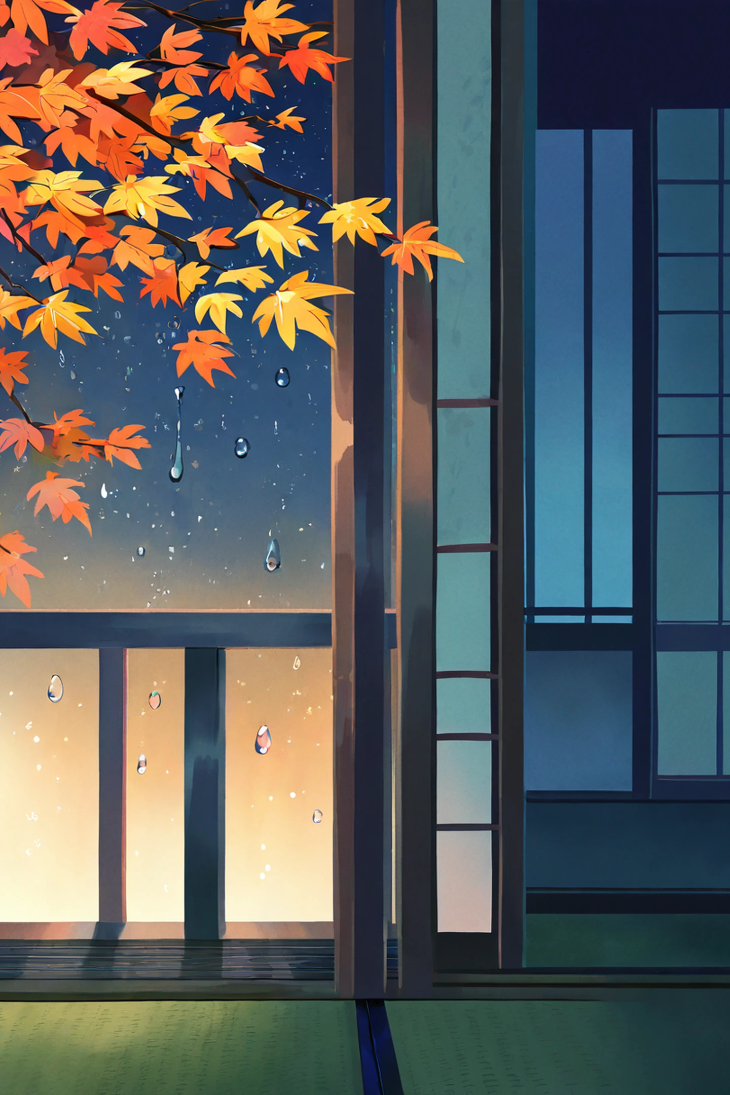 Rainy Porch Engawa lofi wallpaper
