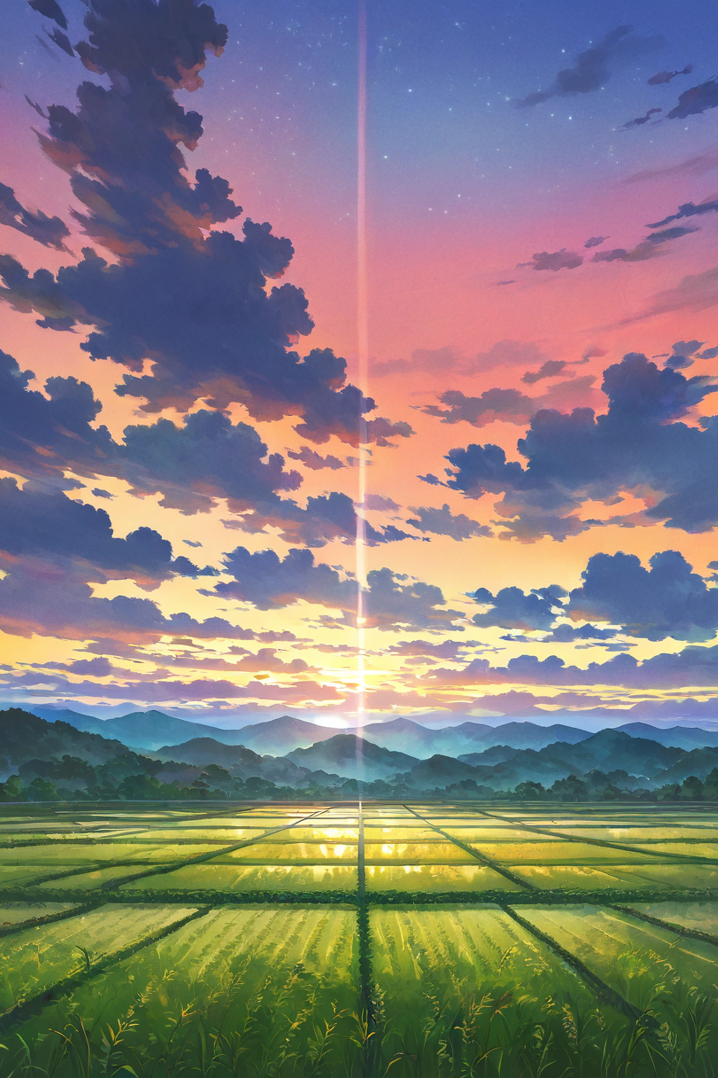 Rice Fields Summer Rice Fields Summer 0042010001 lofi anime wallpaper free download