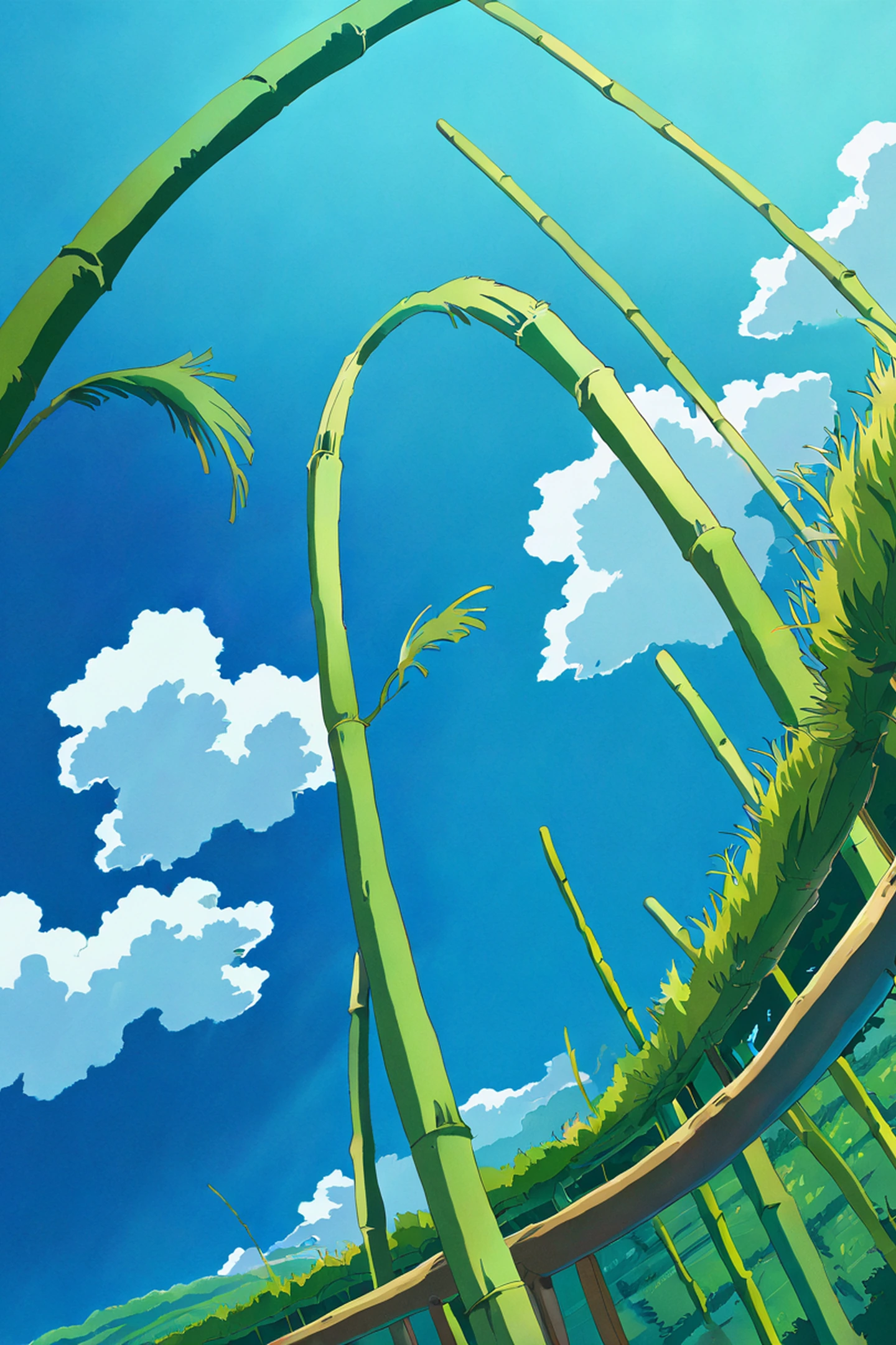 rice fields summer lofi wallpaper