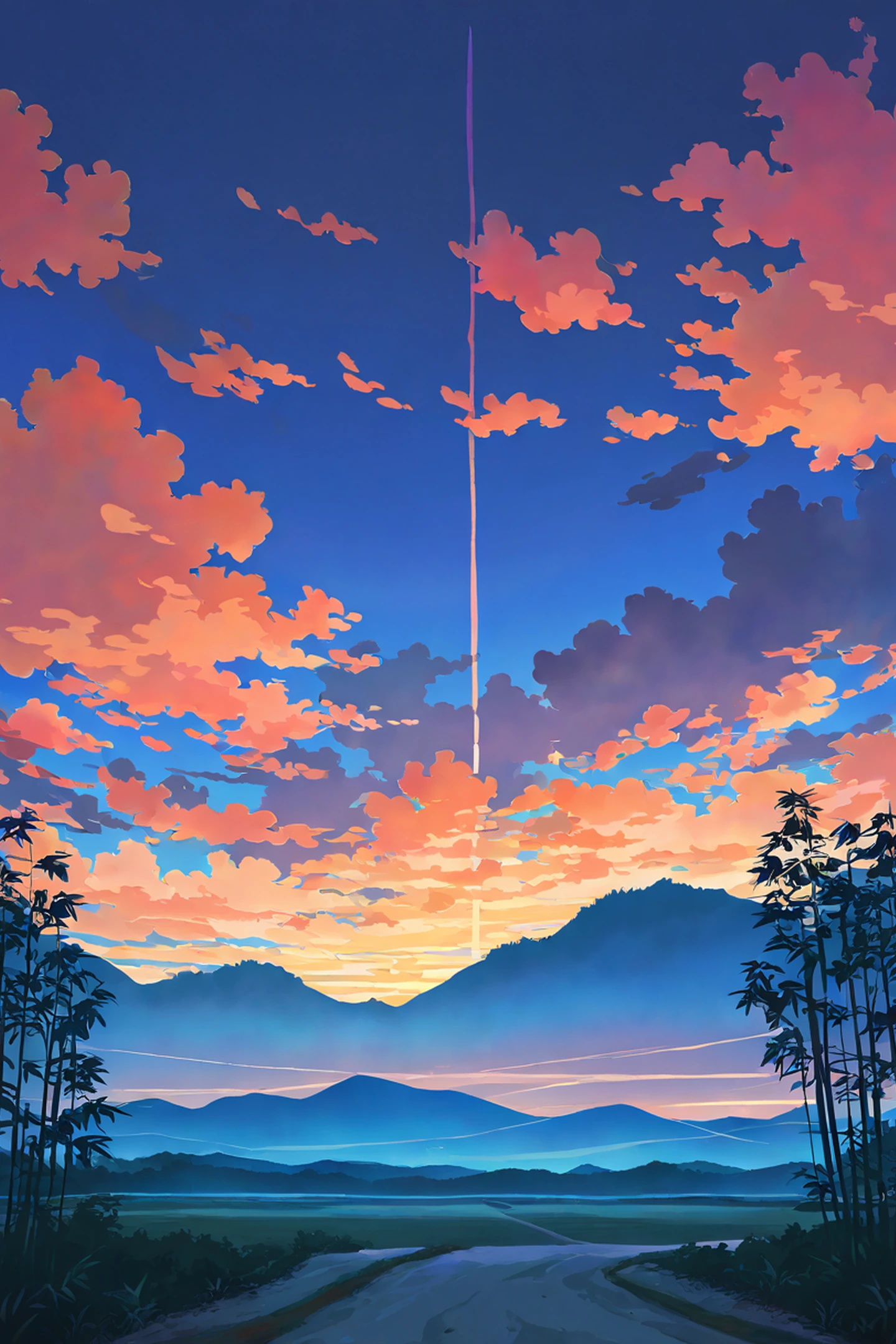 rice fields summer lofi wallpaper