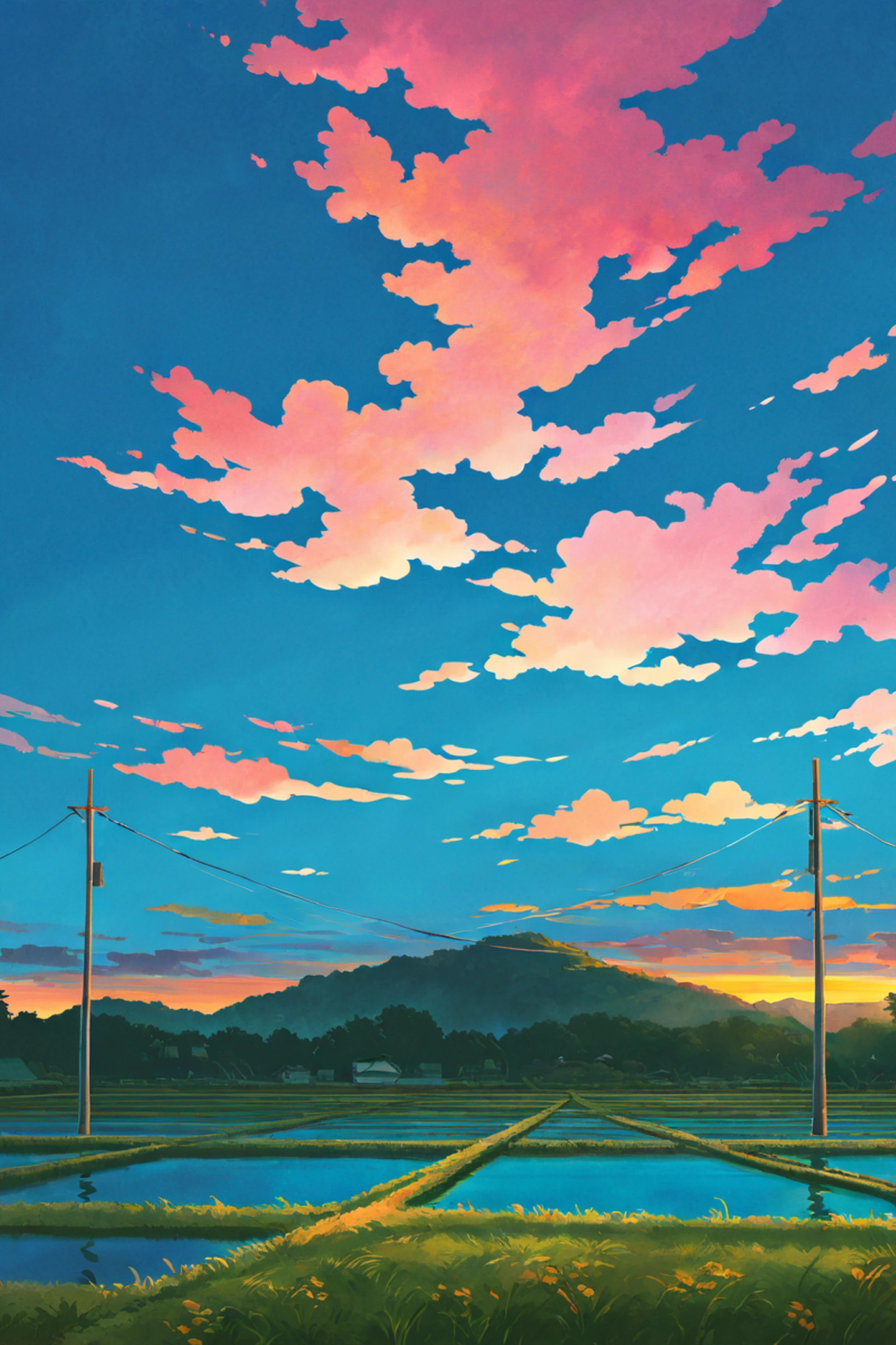 Rice Fields Summer Rice Fields Summer 2037636607 lofi anime wallpaper free download
