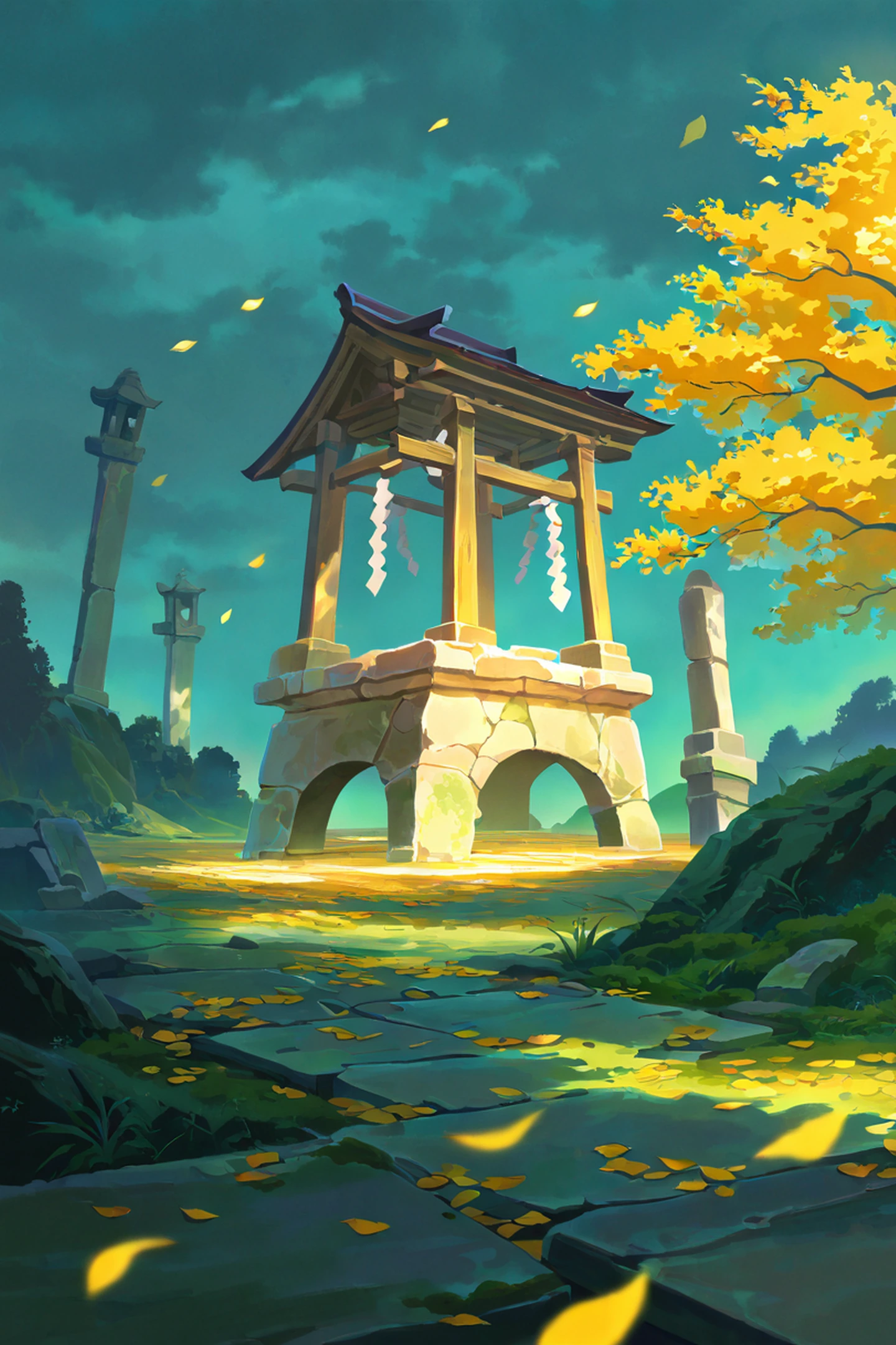 shrine torii lofi wallpaper