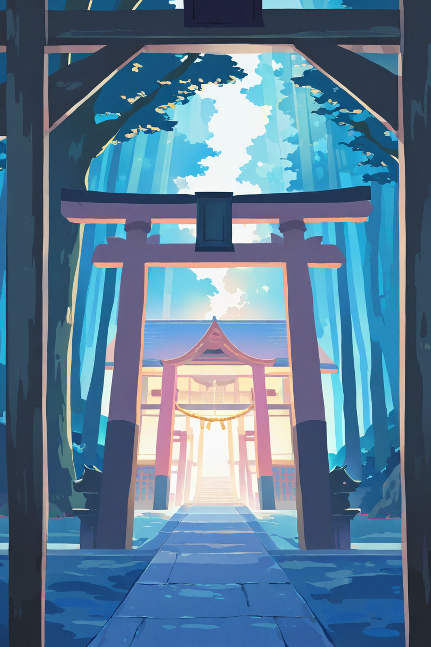 shrine torii lofi wallpaper