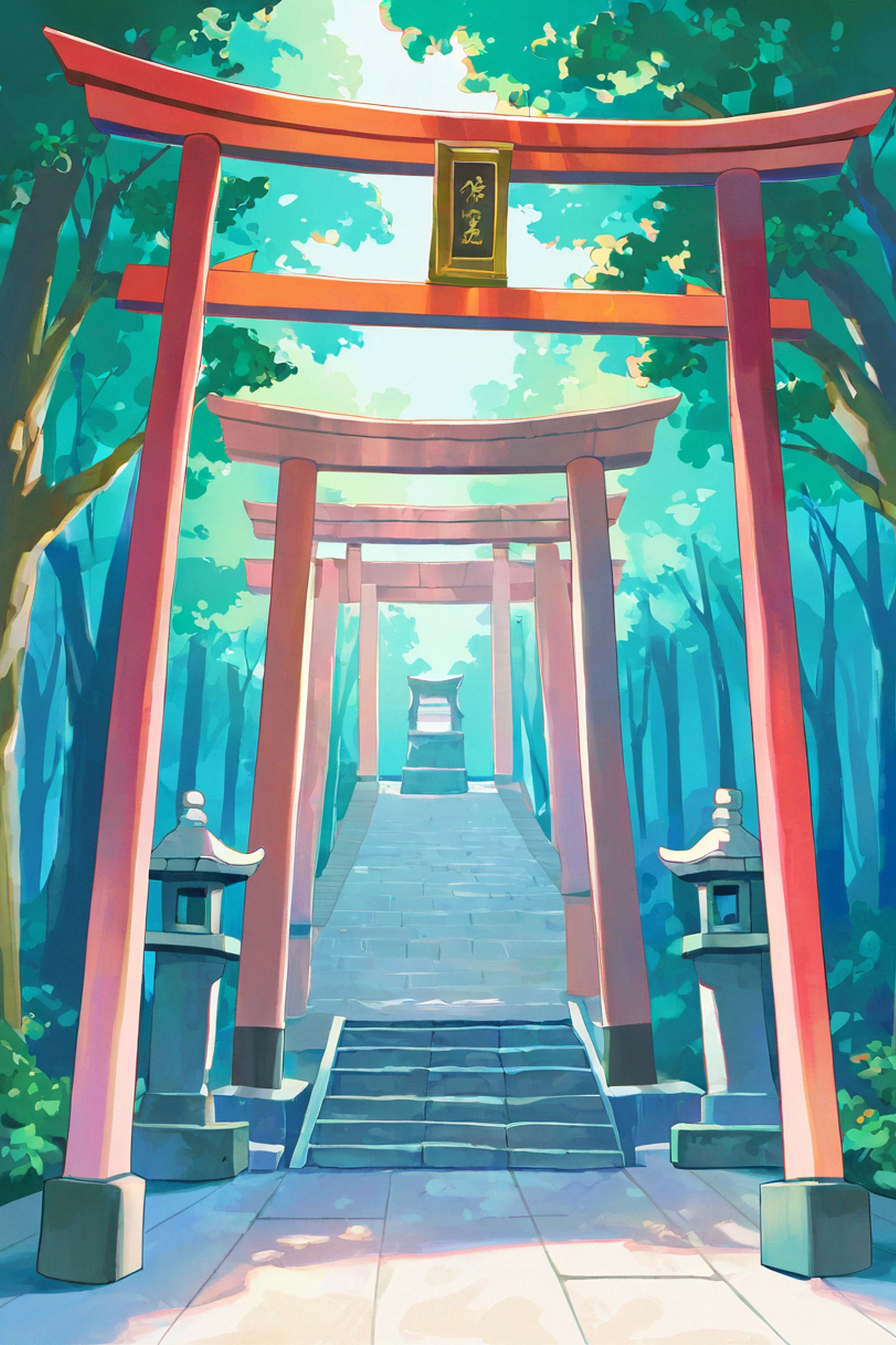 shrine torii lofi wallpaper