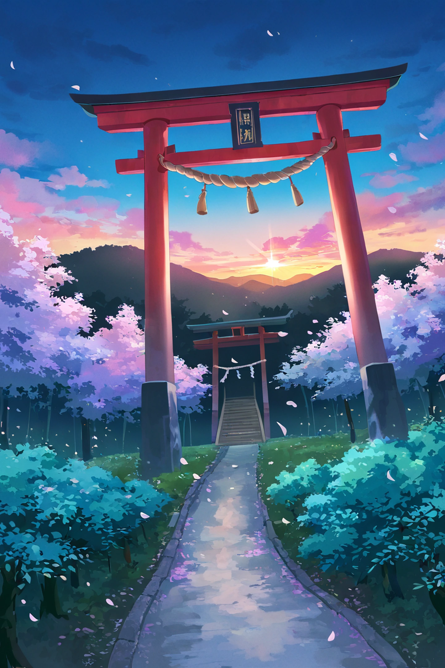 shrine torii lofi wallpaper