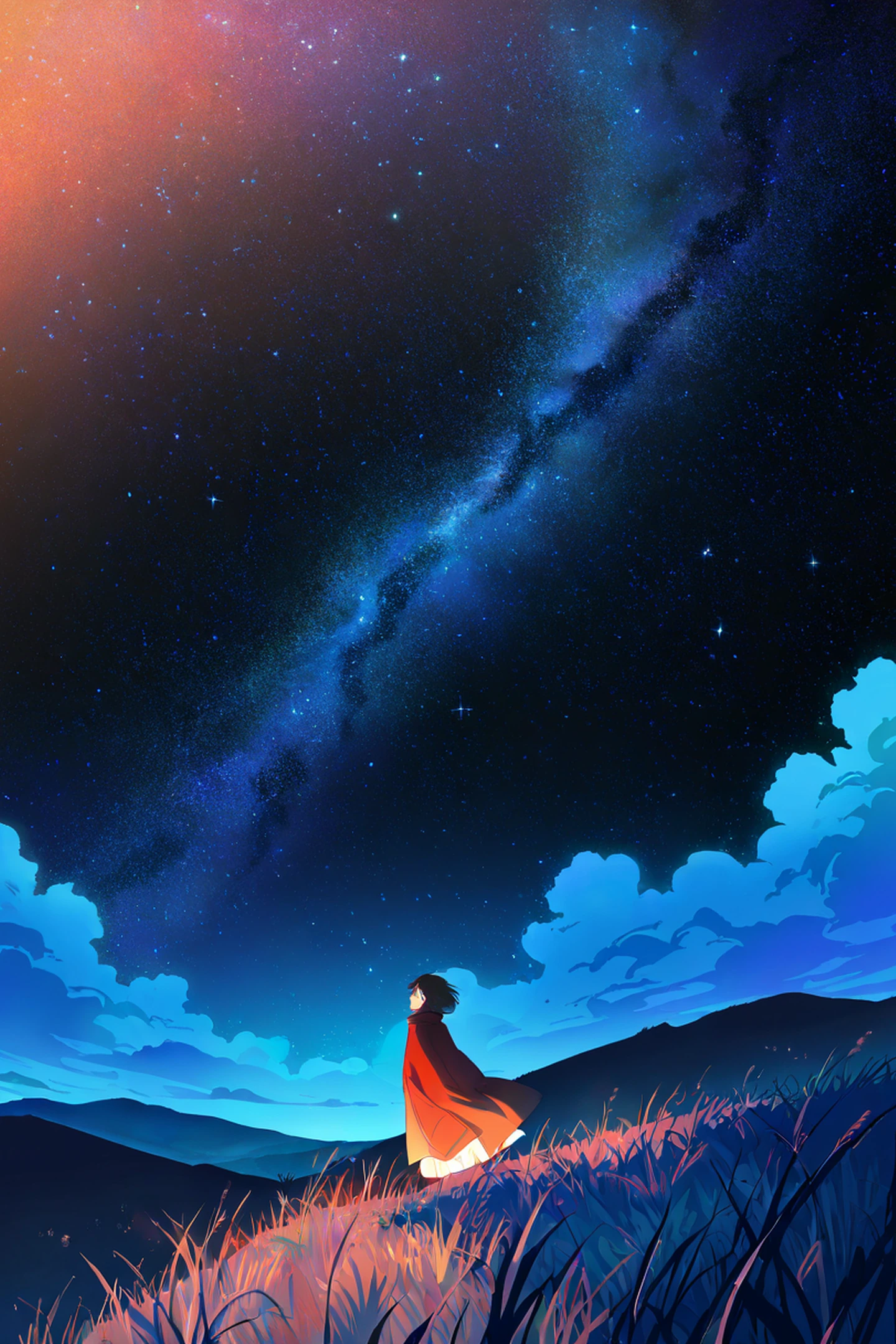 Stargazing Hilltop lofi wallpaper