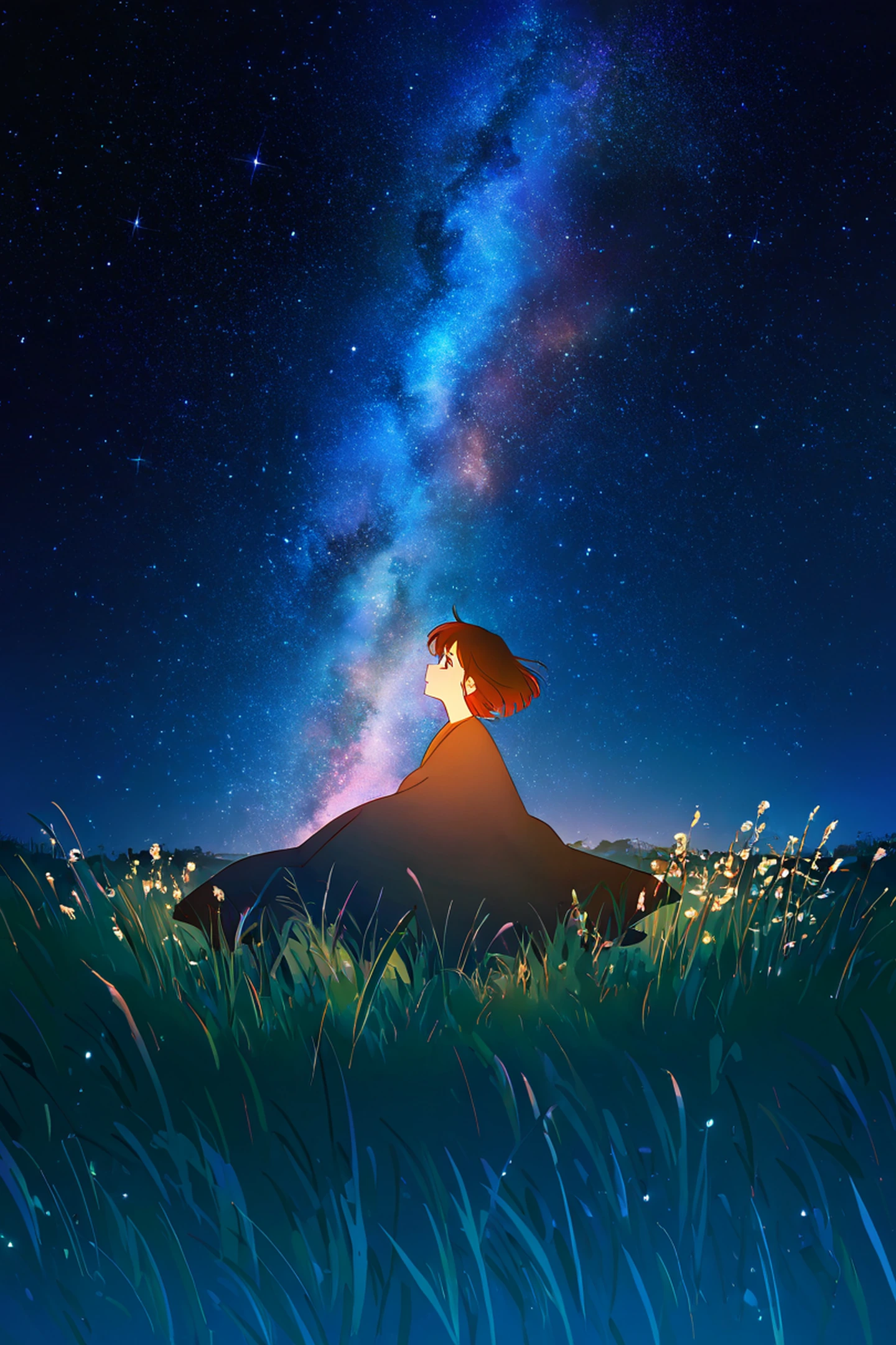 Stargazing Hilltop lofi wallpaper