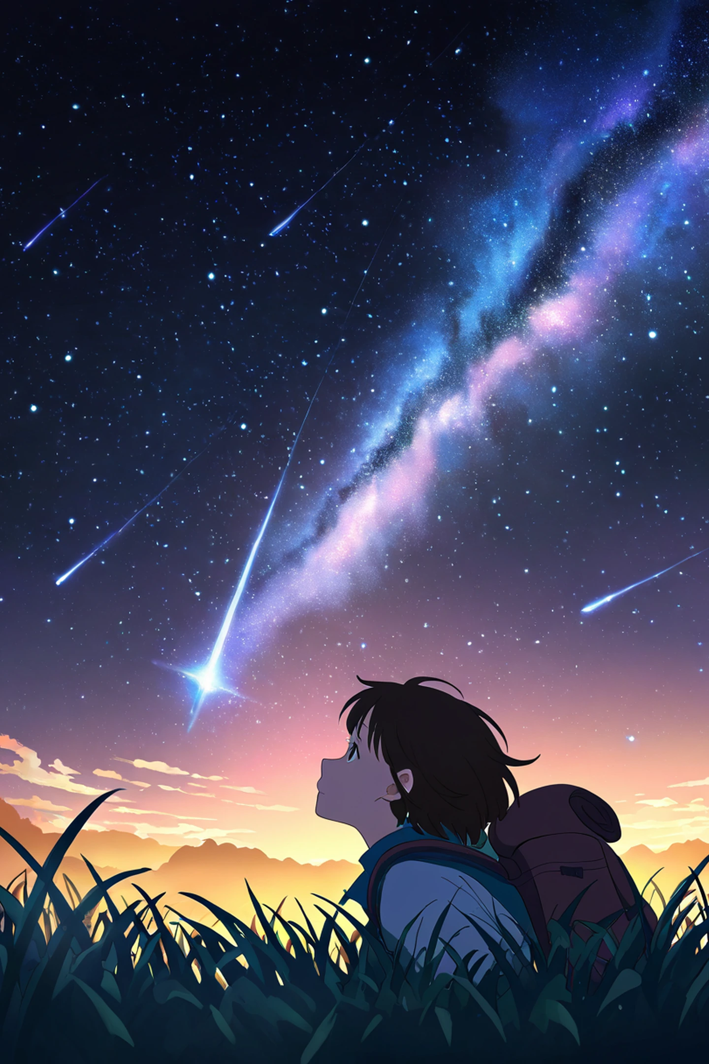 Stargazing Hilltop lofi wallpaper