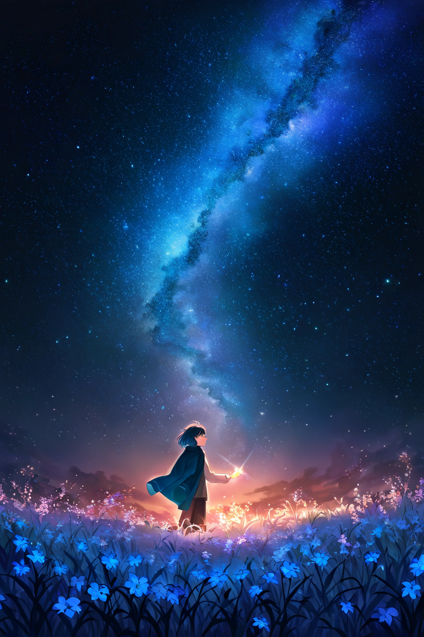 Stargazing Hilltop lofi wallpaper