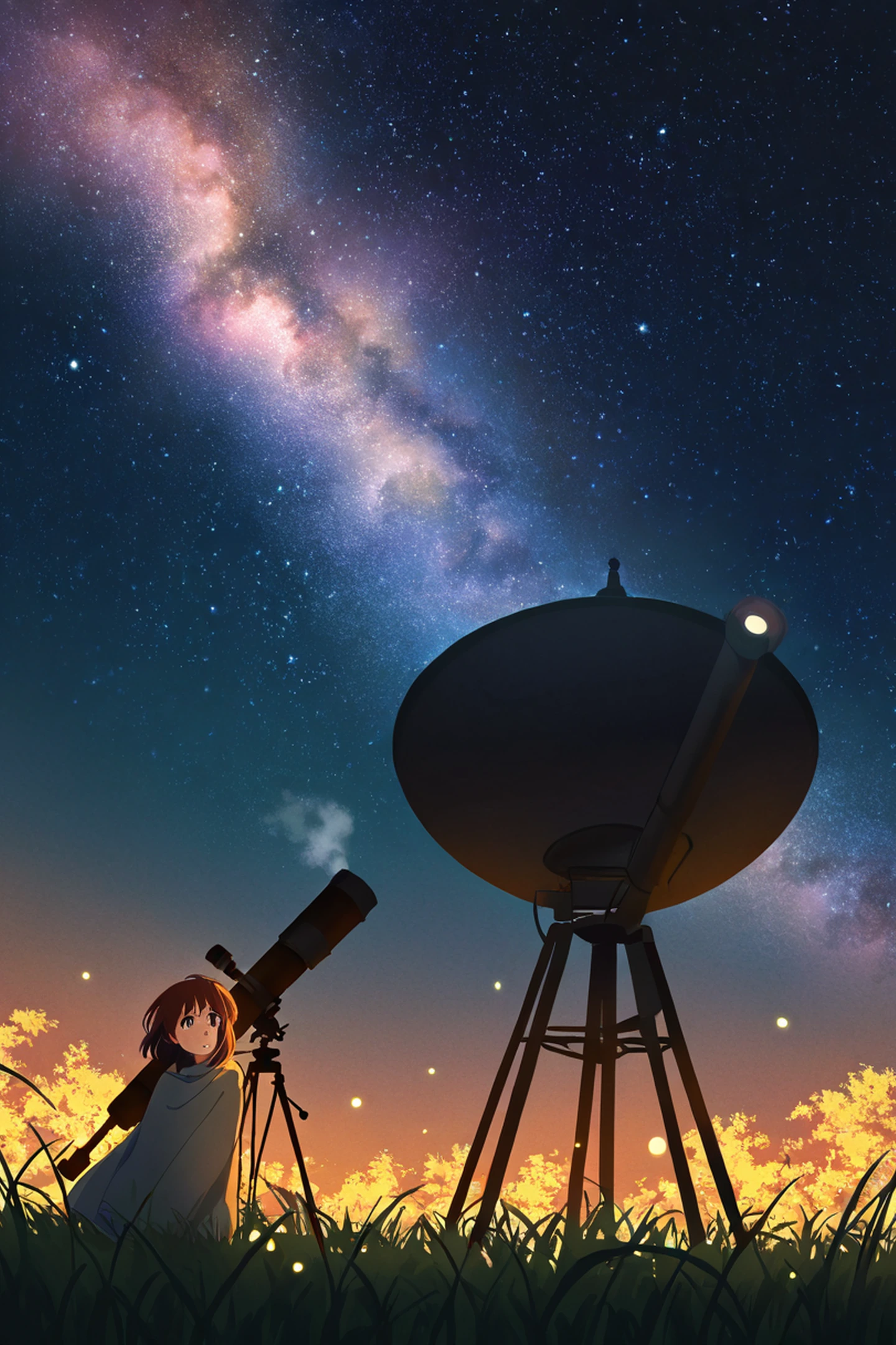 Stargazing Hilltop lofi wallpaper