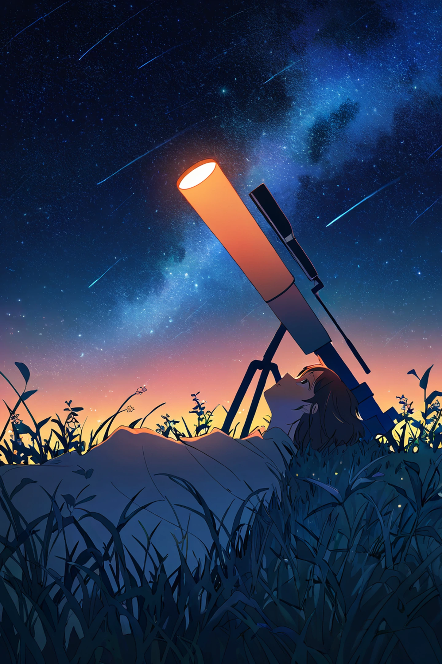 Stargazing Hilltop lofi wallpaper