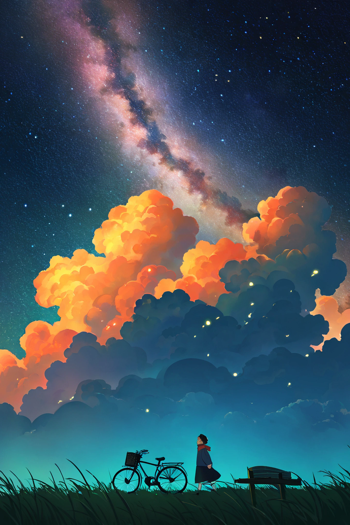 Stargazing Hilltop lofi wallpaper