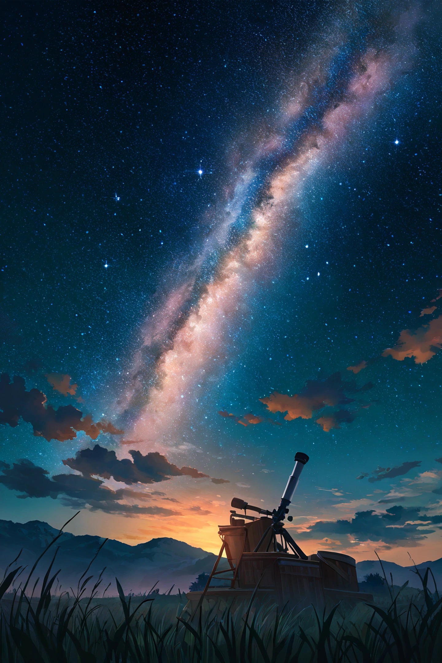 Stargazing Hilltop lofi wallpaper