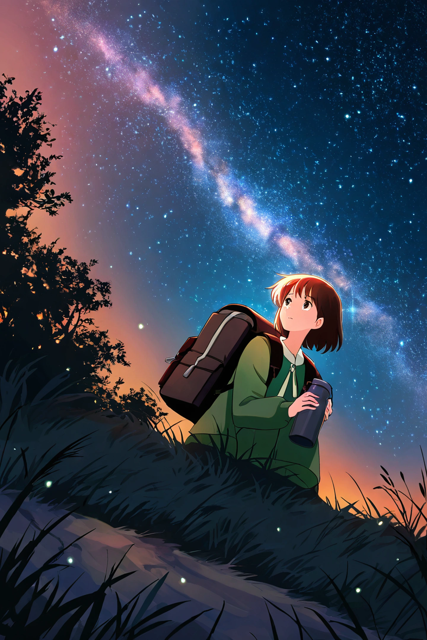 Stargazing Hilltop lofi wallpaper