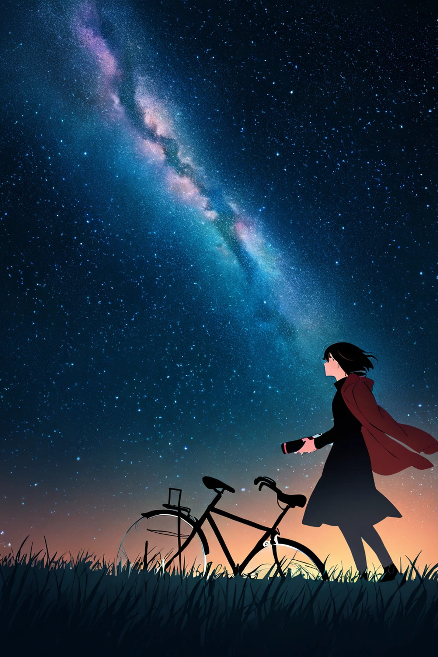 Stargazing Hilltop lofi wallpaper