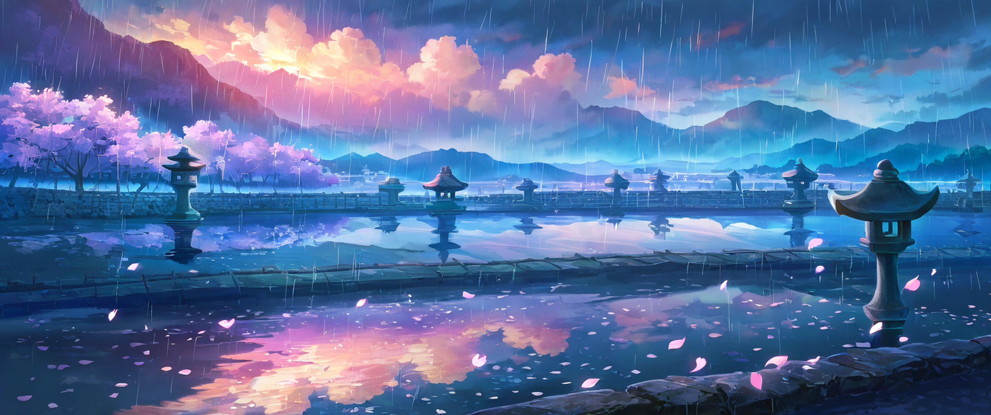 Cherry Blossom Path lofi wallpaper