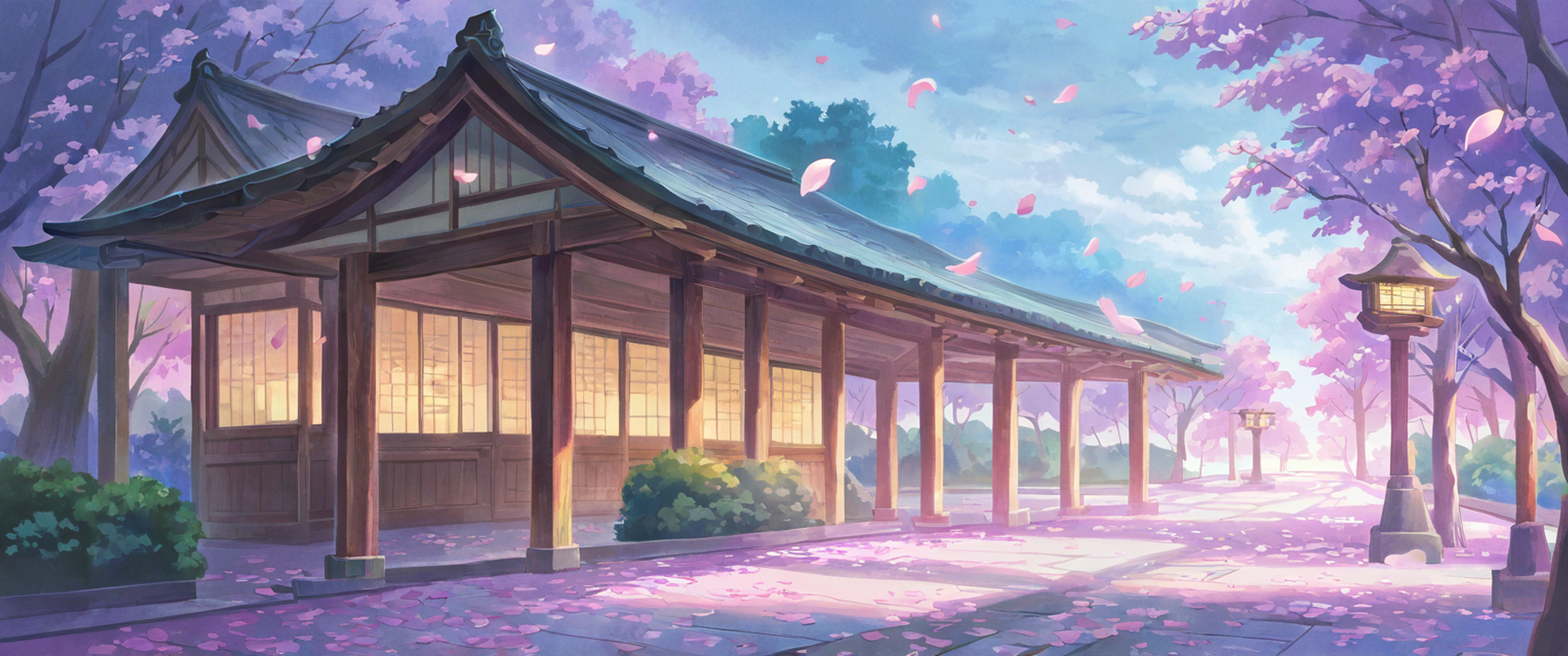 Cherry Blossom Path lofi wallpaper