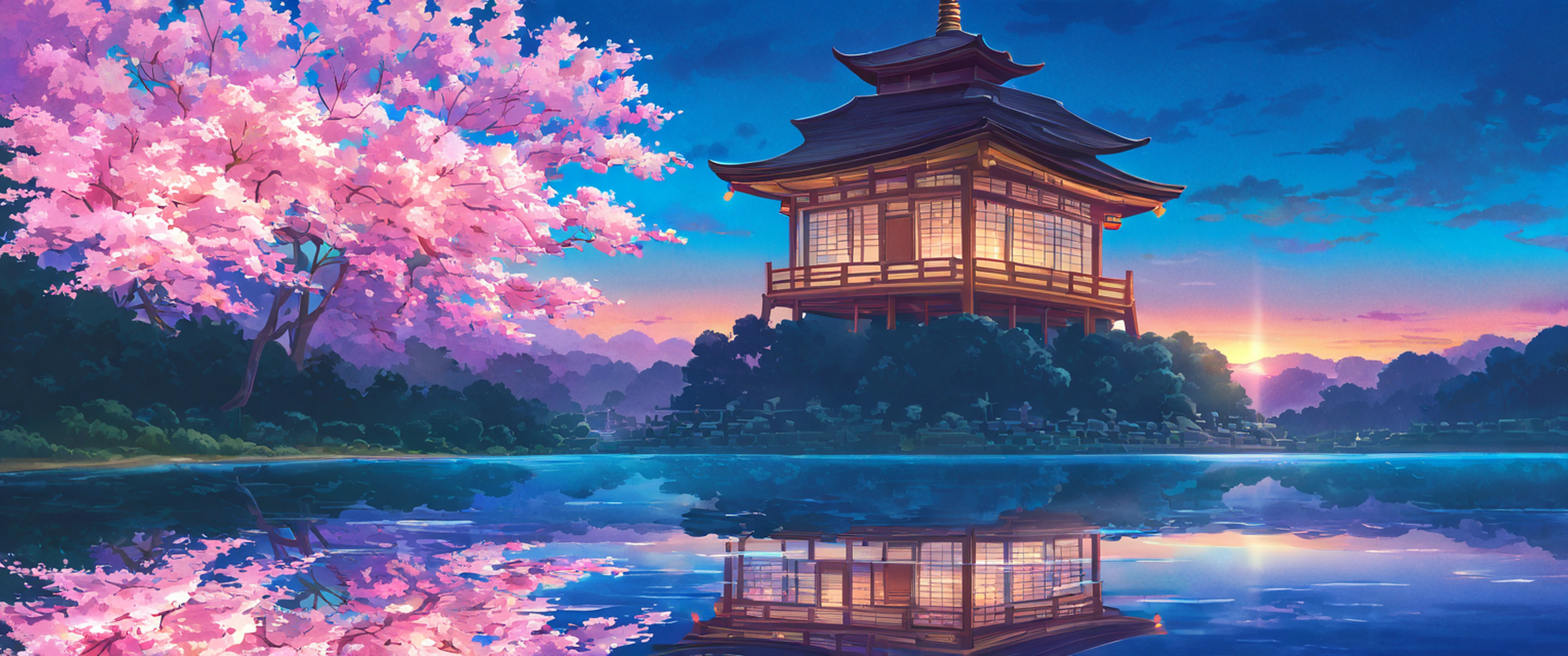 Cherry Blossom Path lofi wallpaper