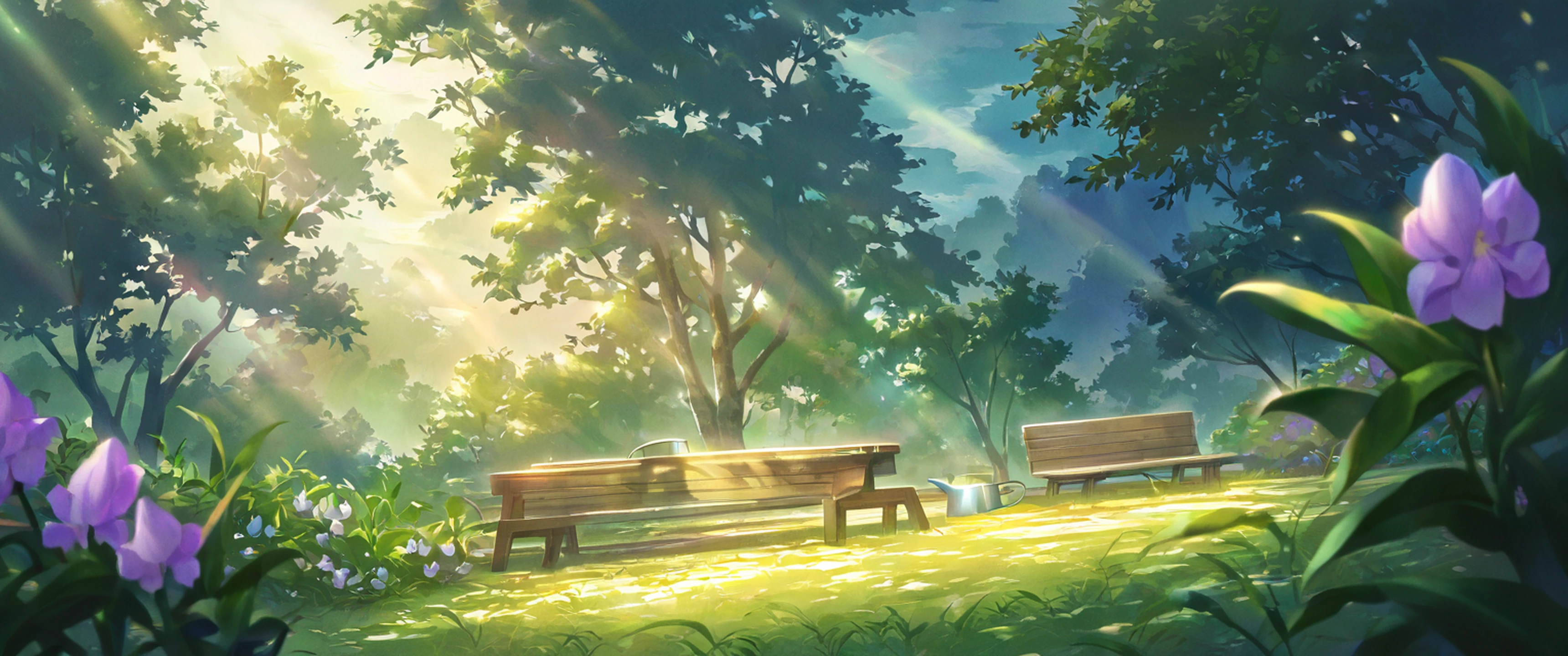 Greenhouse Morning lofi wallpaper