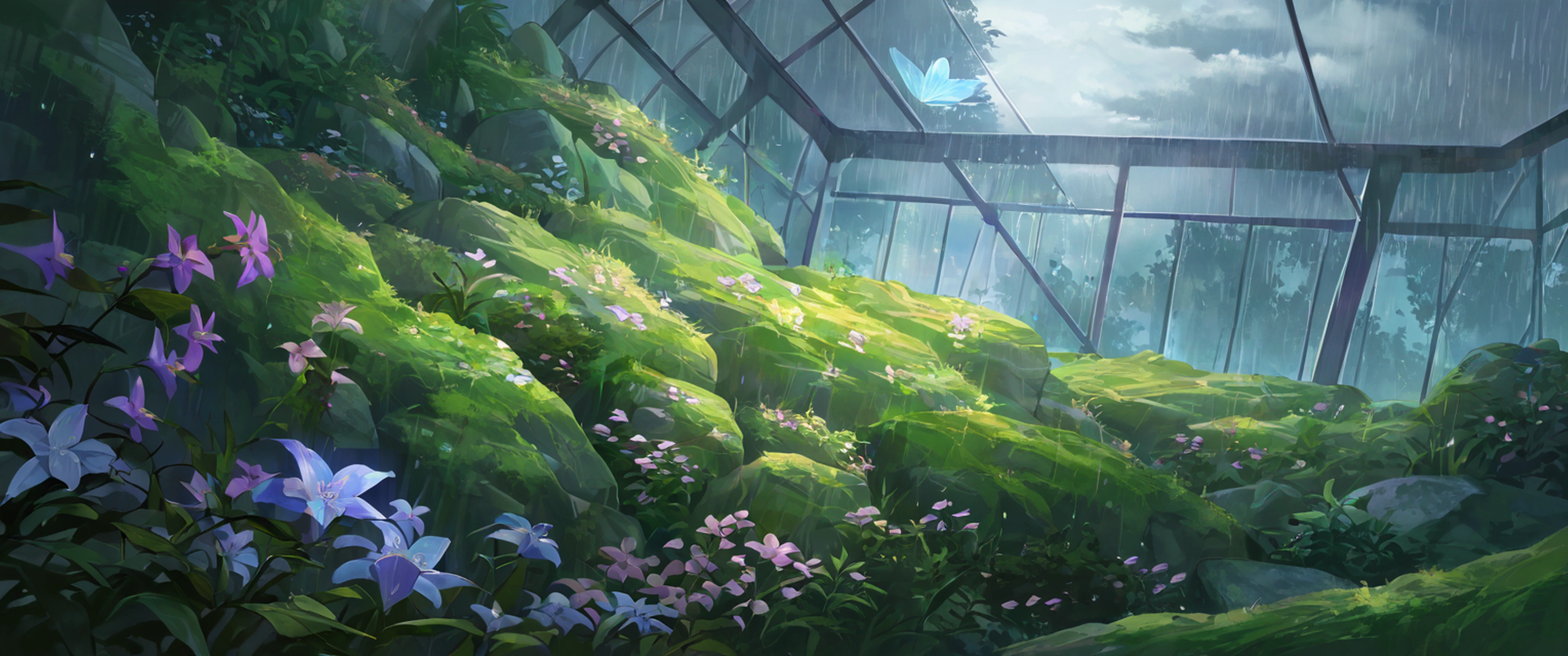 Greenhouse Morning lofi wallpaper