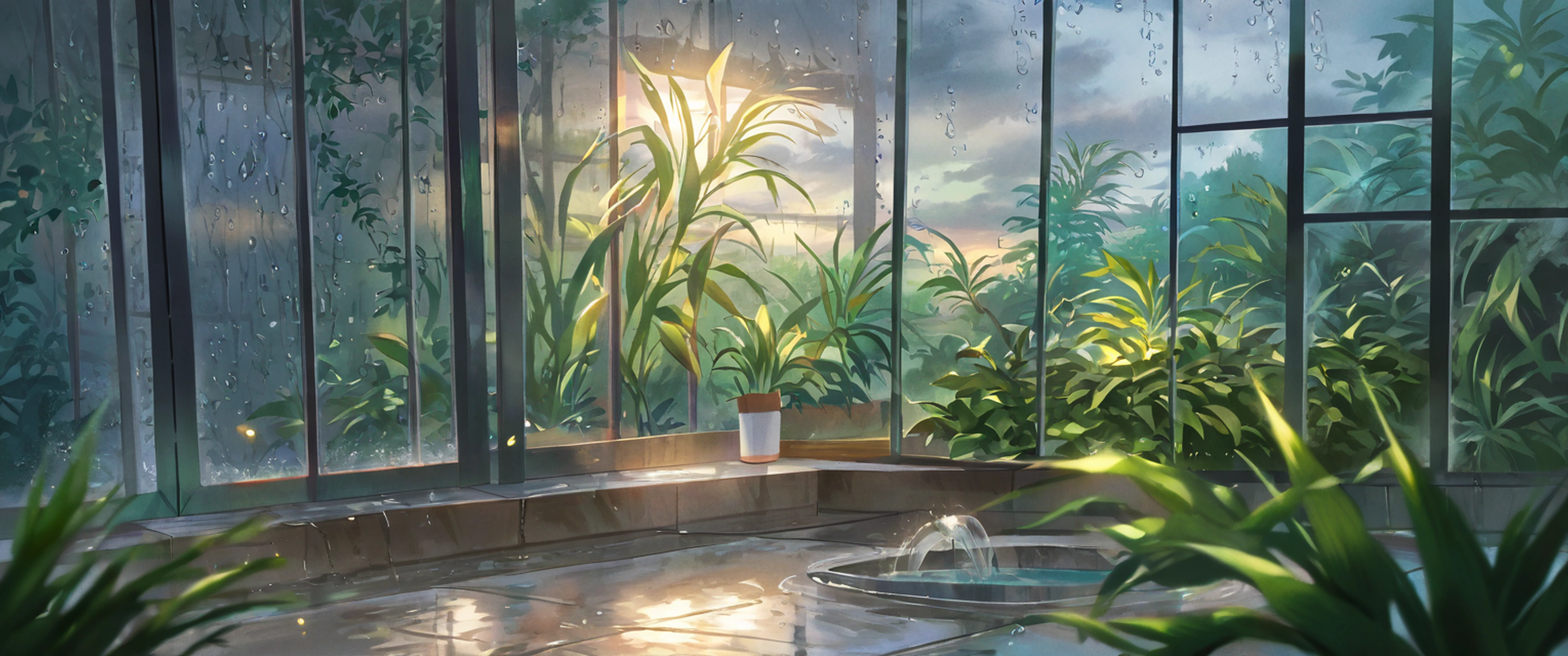 Greenhouse Morning lofi wallpaper