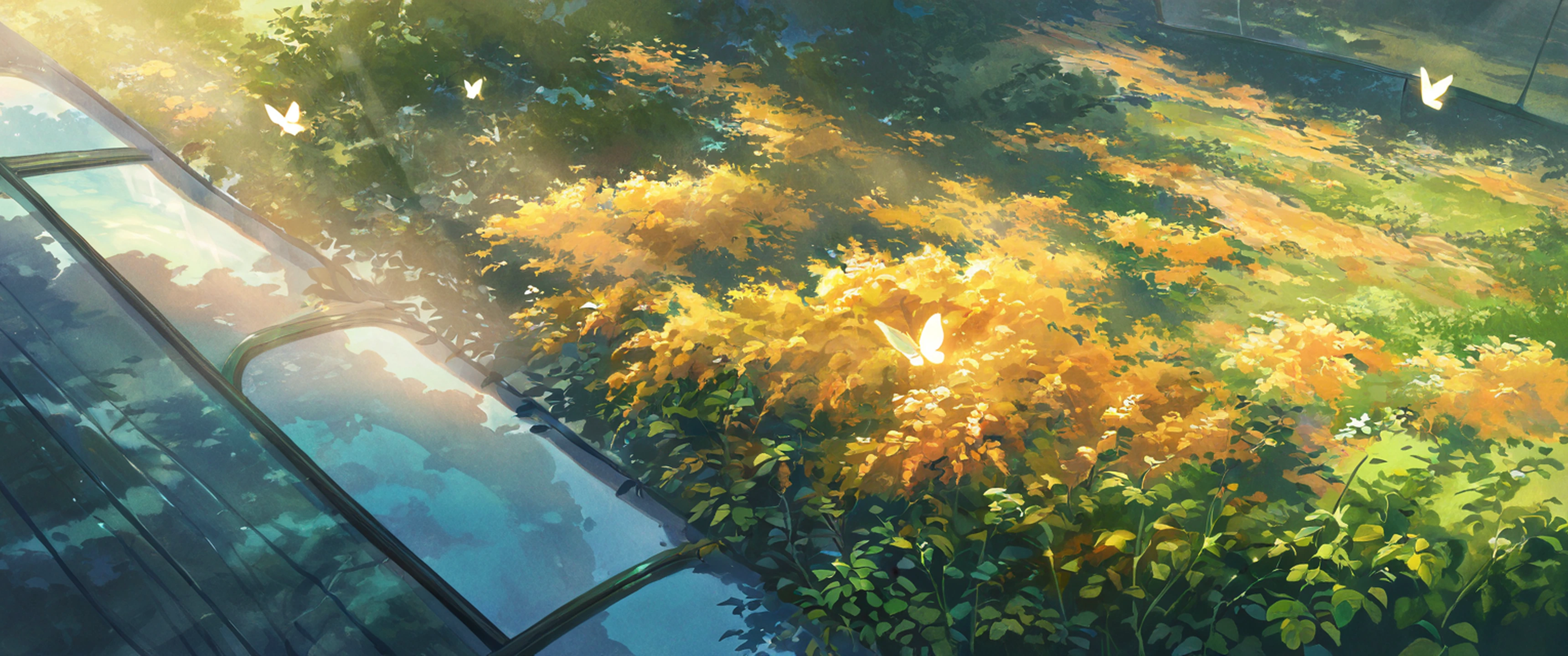 Greenhouse Morning lofi wallpaper