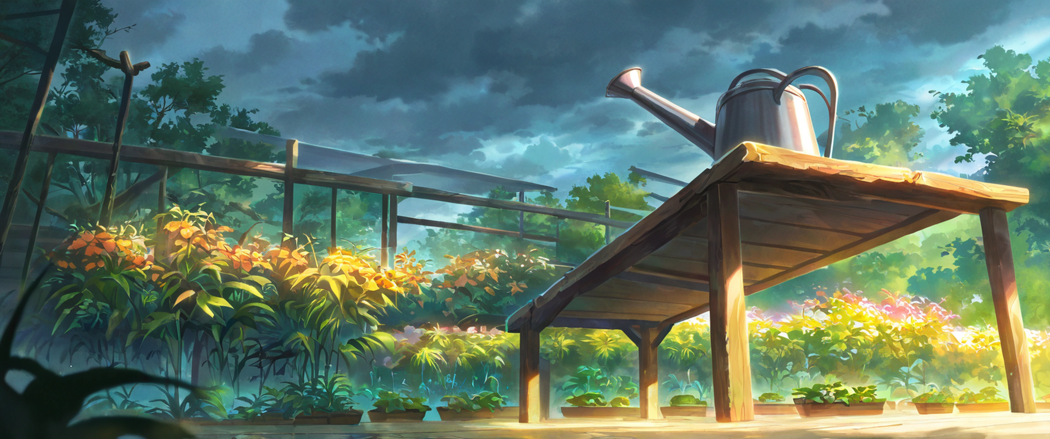 Greenhouse Morning lofi wallpaper