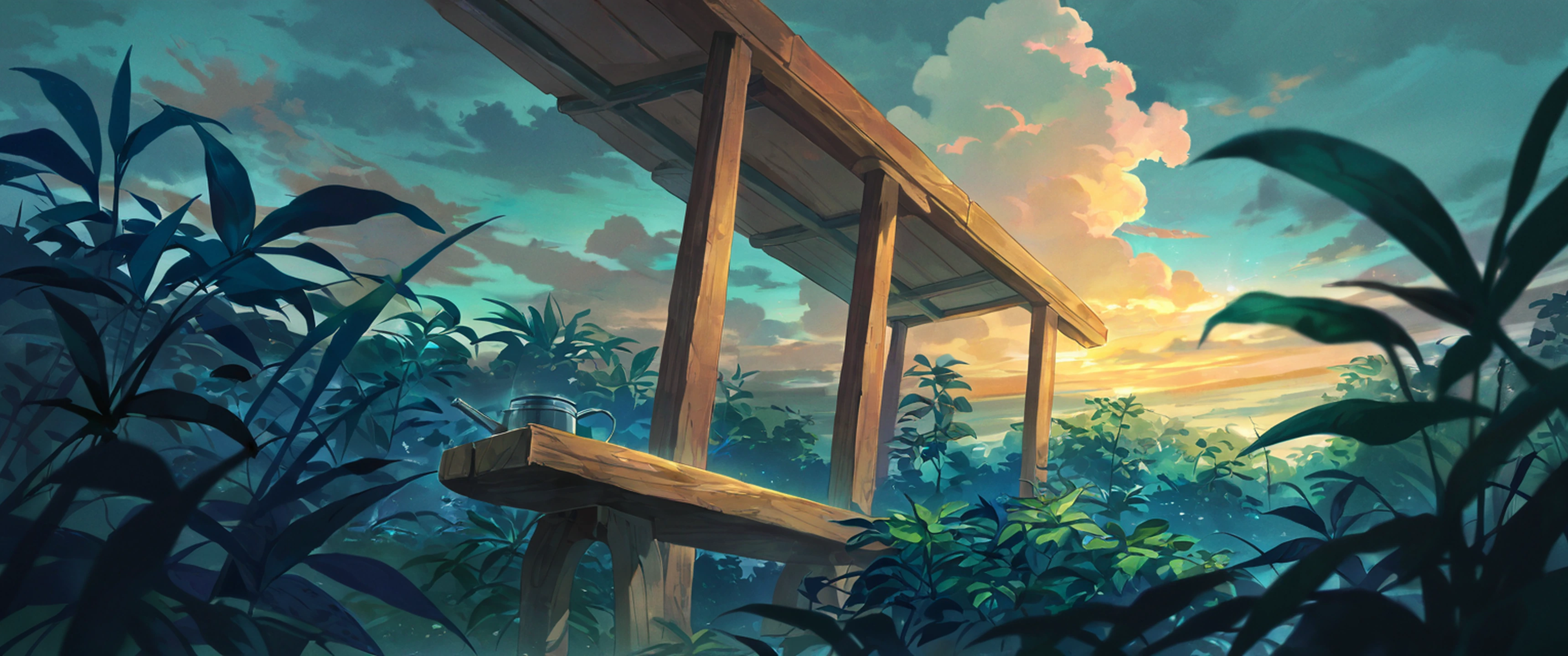 Greenhouse Morning lofi wallpaper