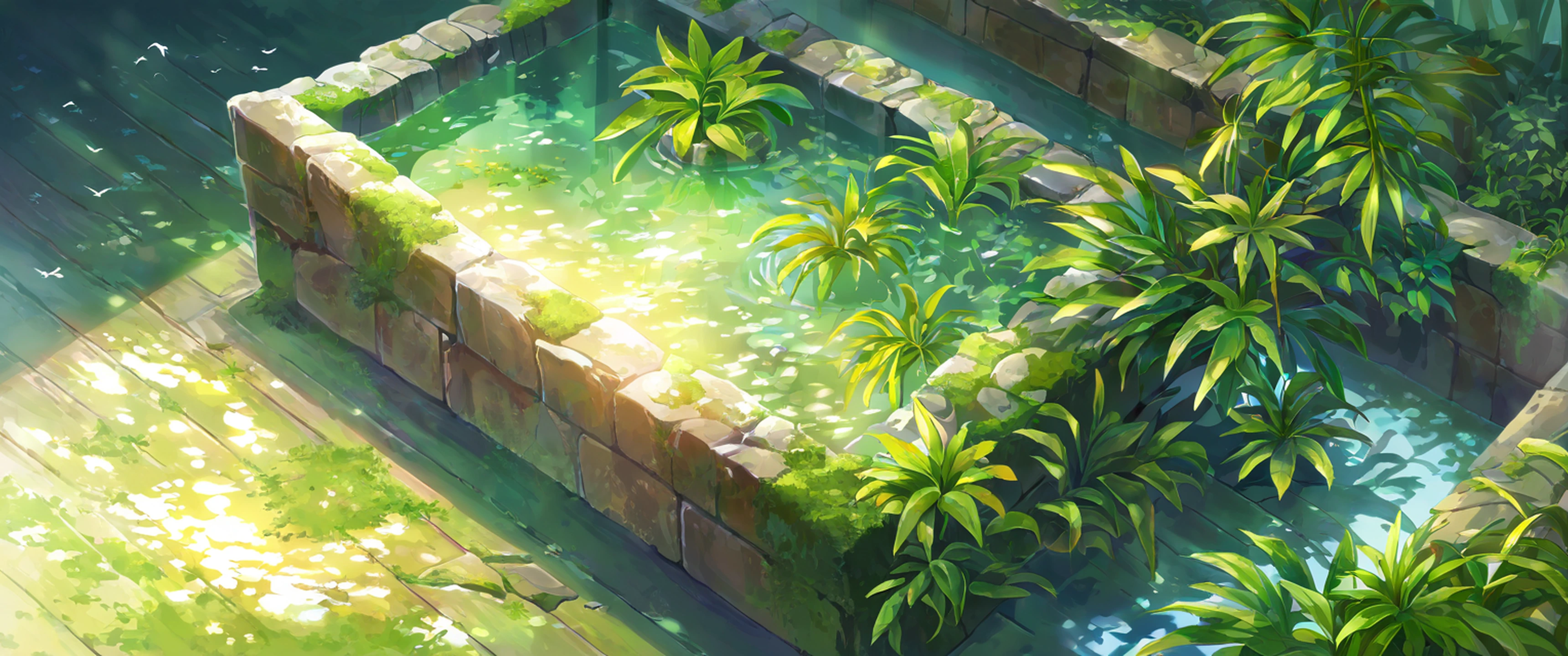 Greenhouse Morning lofi wallpaper