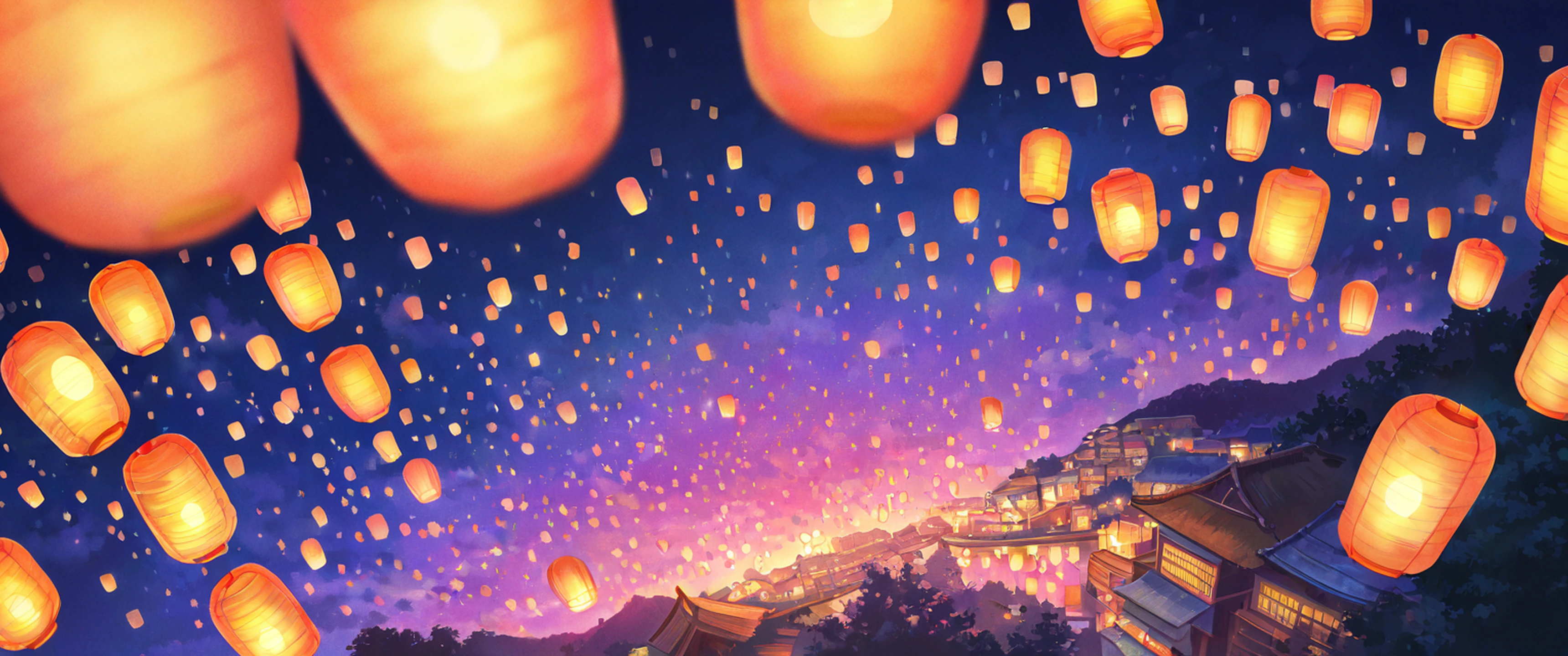 Lantern Festival Night lofi wallpaper