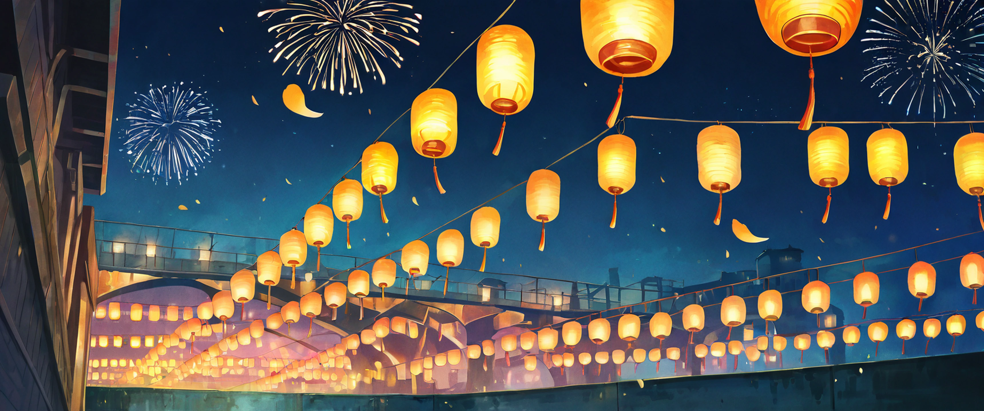 Lantern Festival Night lofi wallpaper
