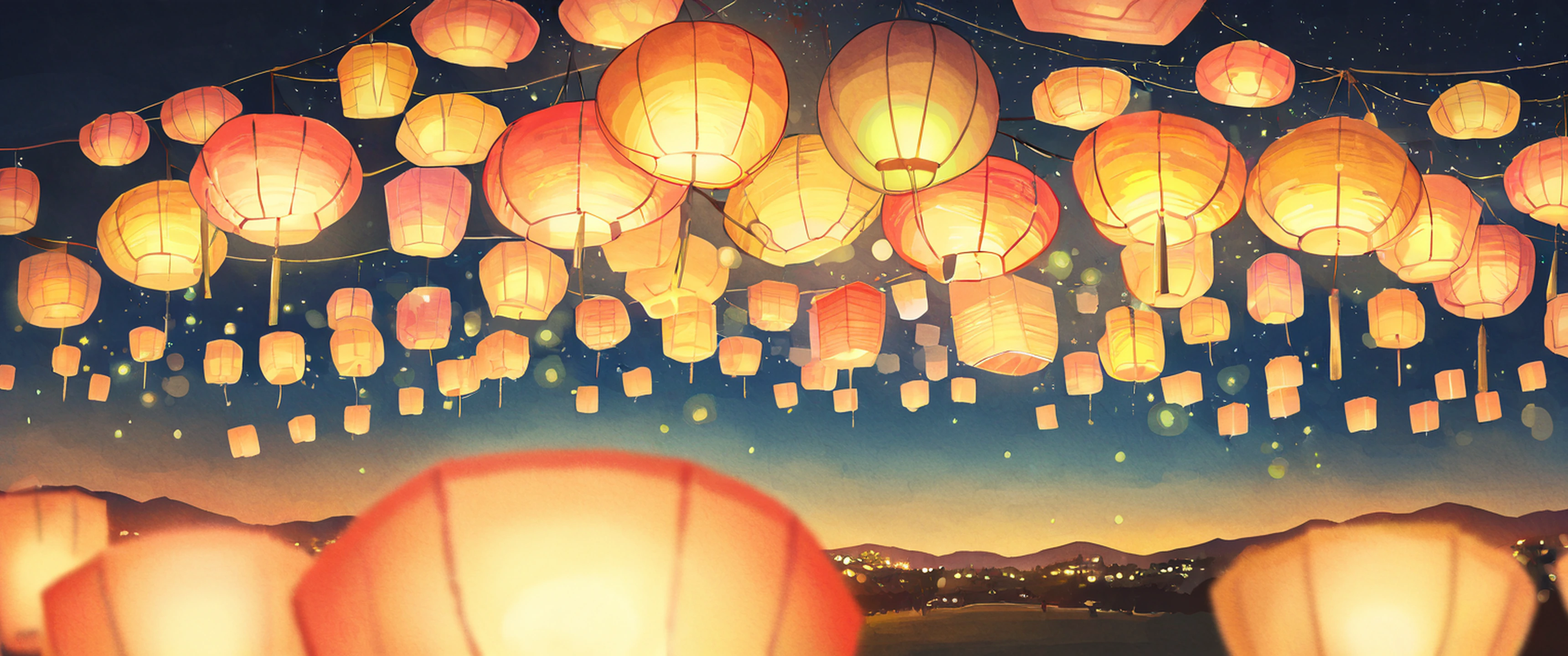 Lantern Festival Night lofi wallpaper