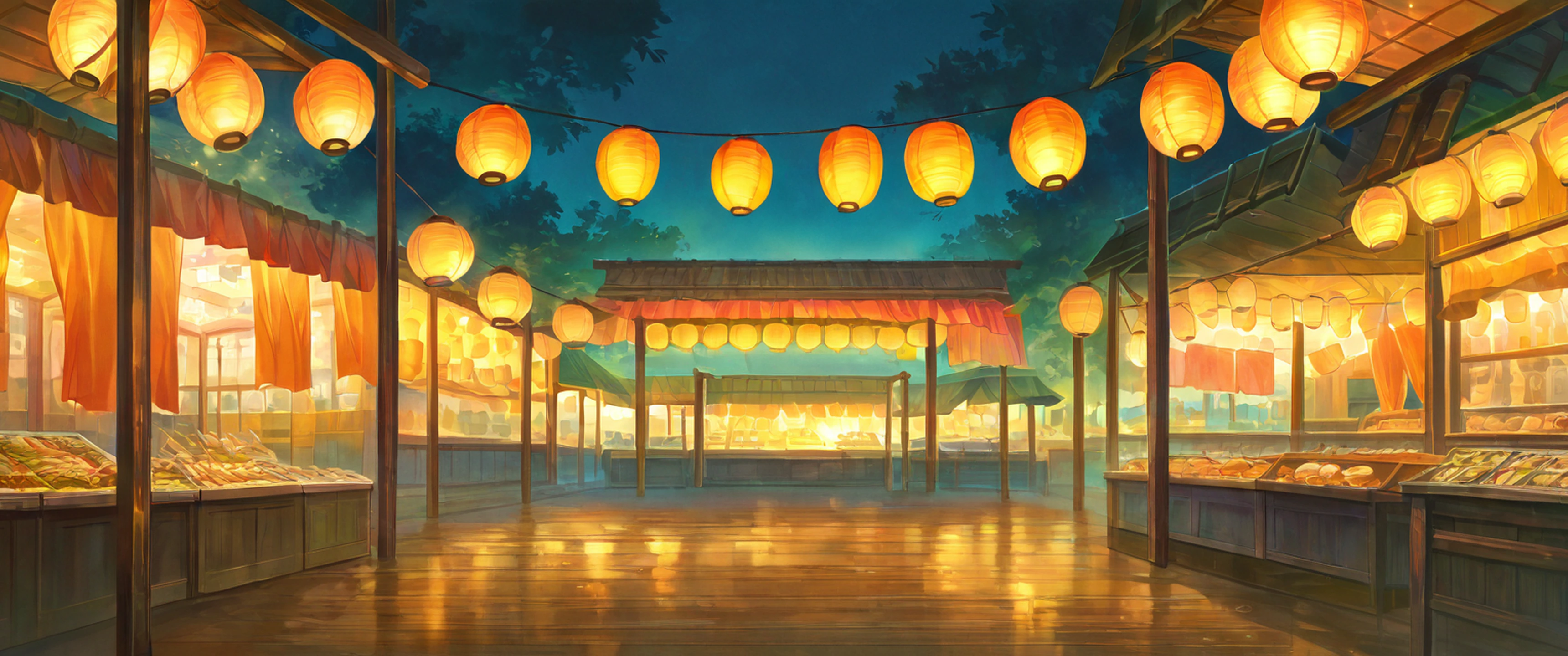 Night Market lofi wallpaper