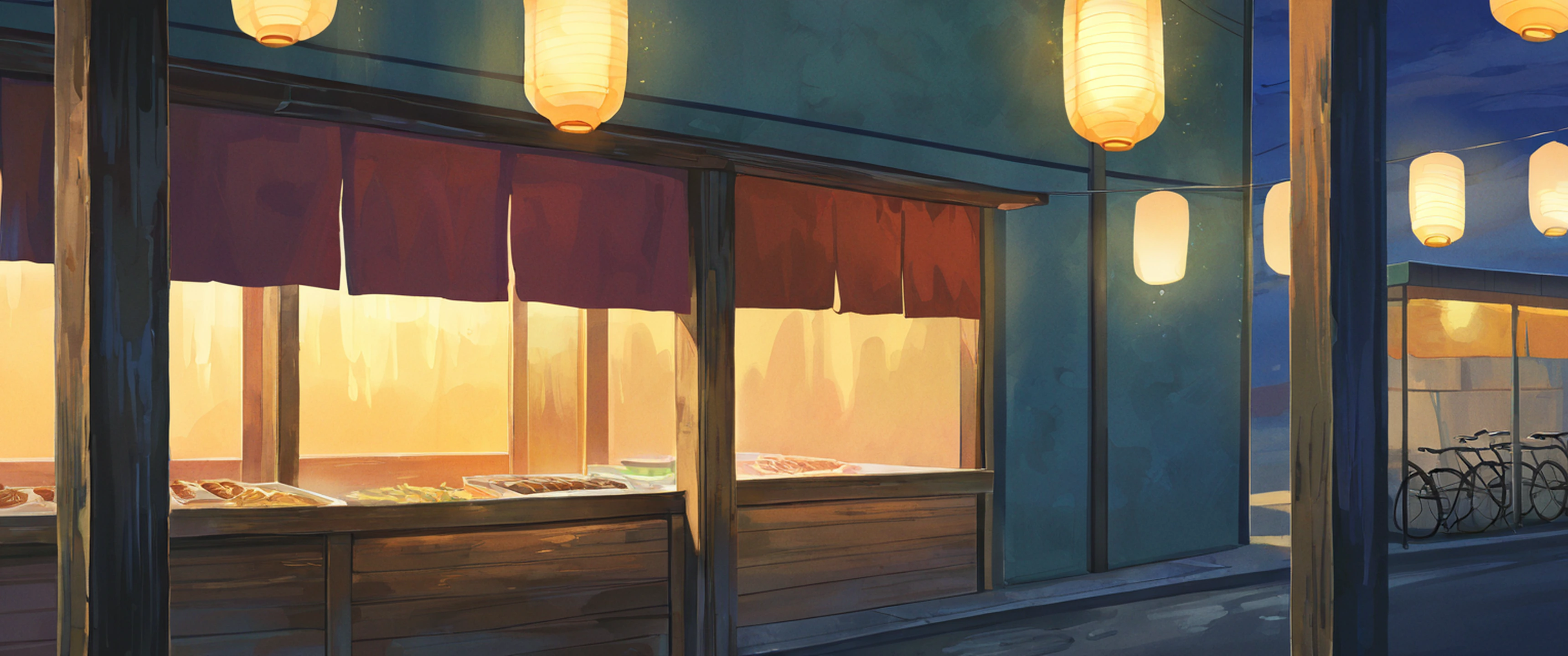 Night Market lofi wallpaper