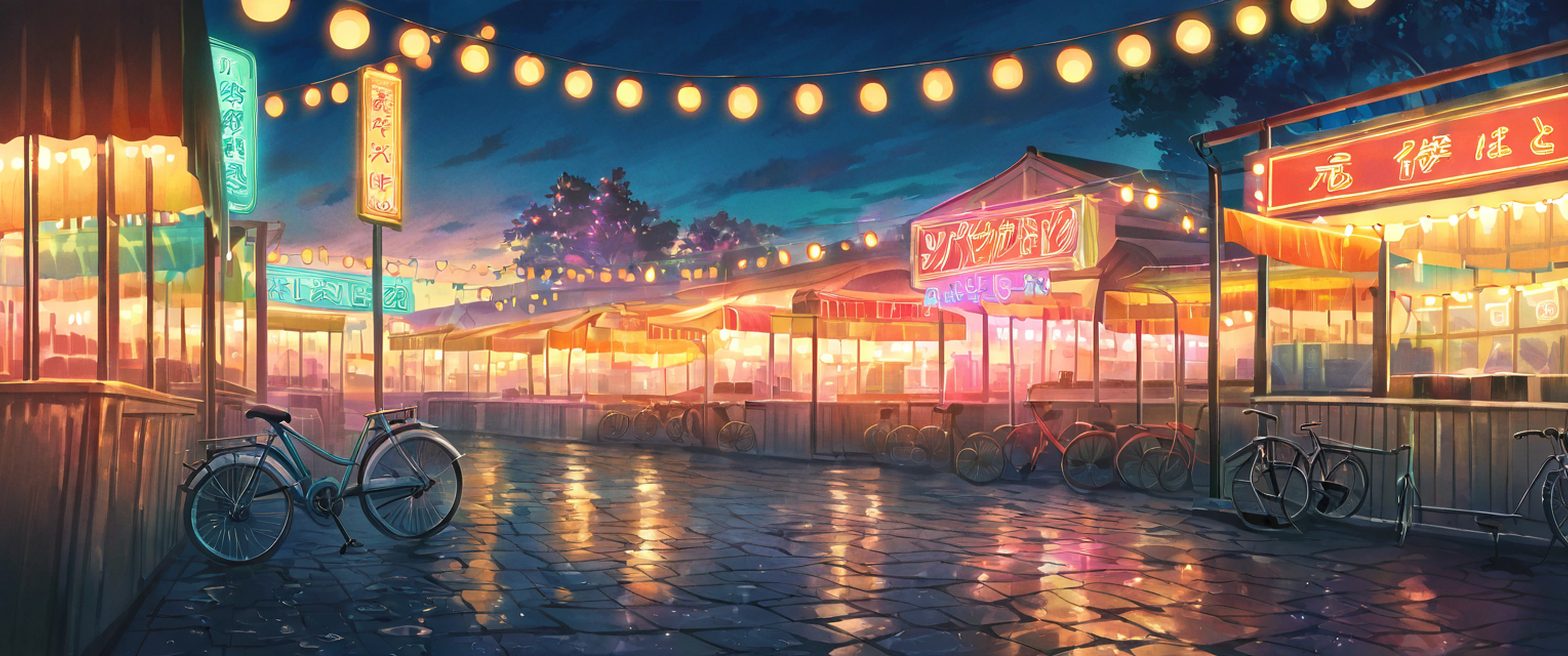 Night Market lofi wallpaper