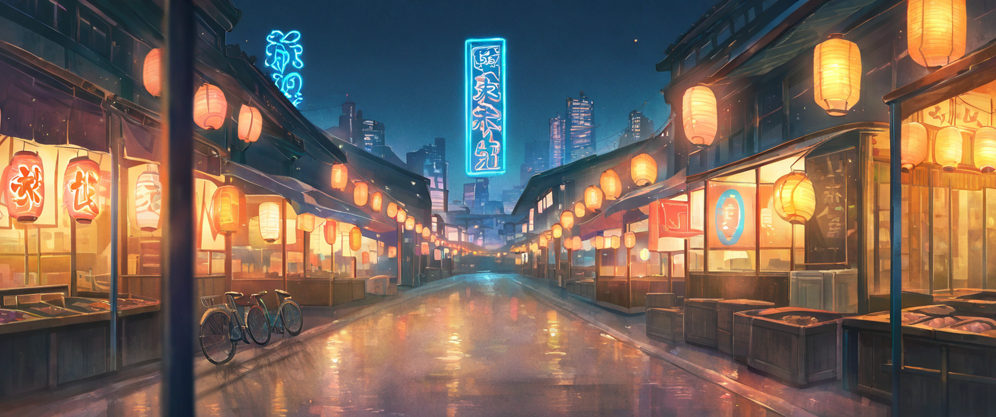 Night Market lofi wallpaper