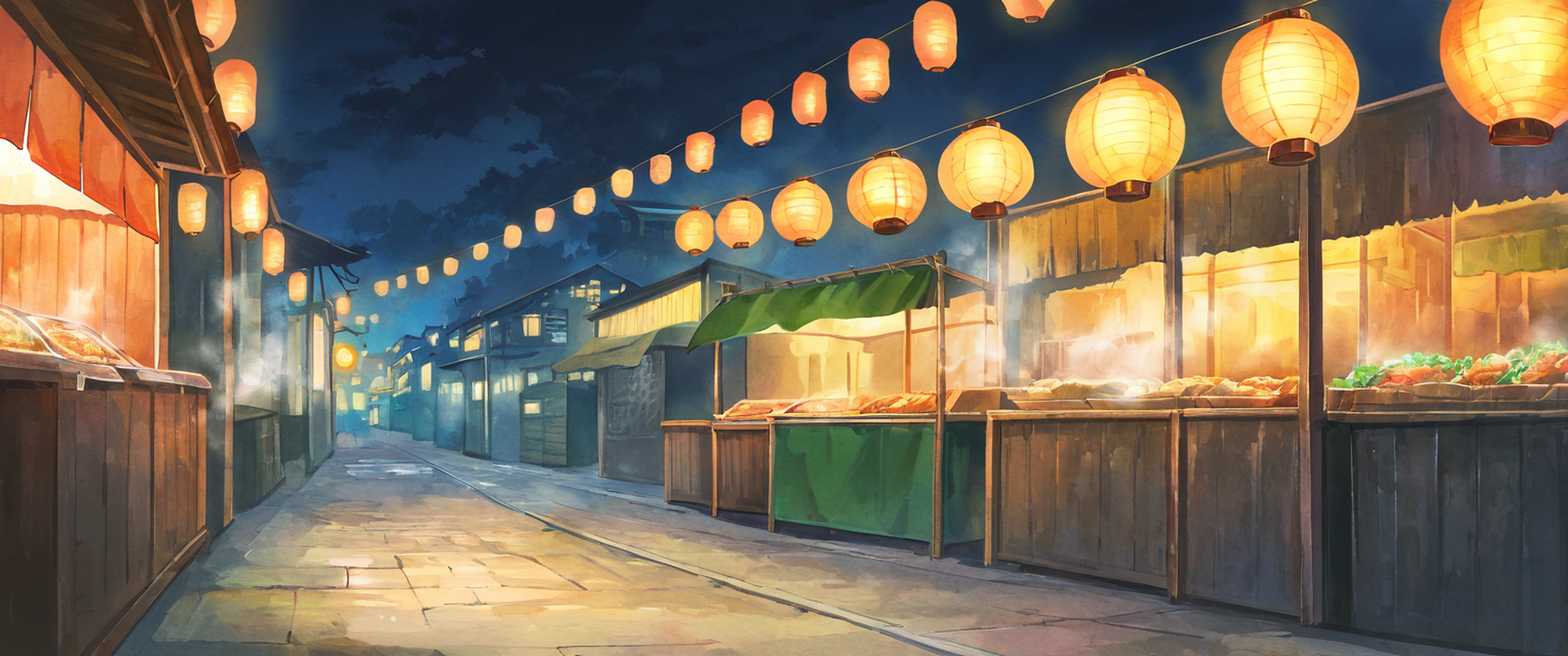 Night Market lofi wallpaper