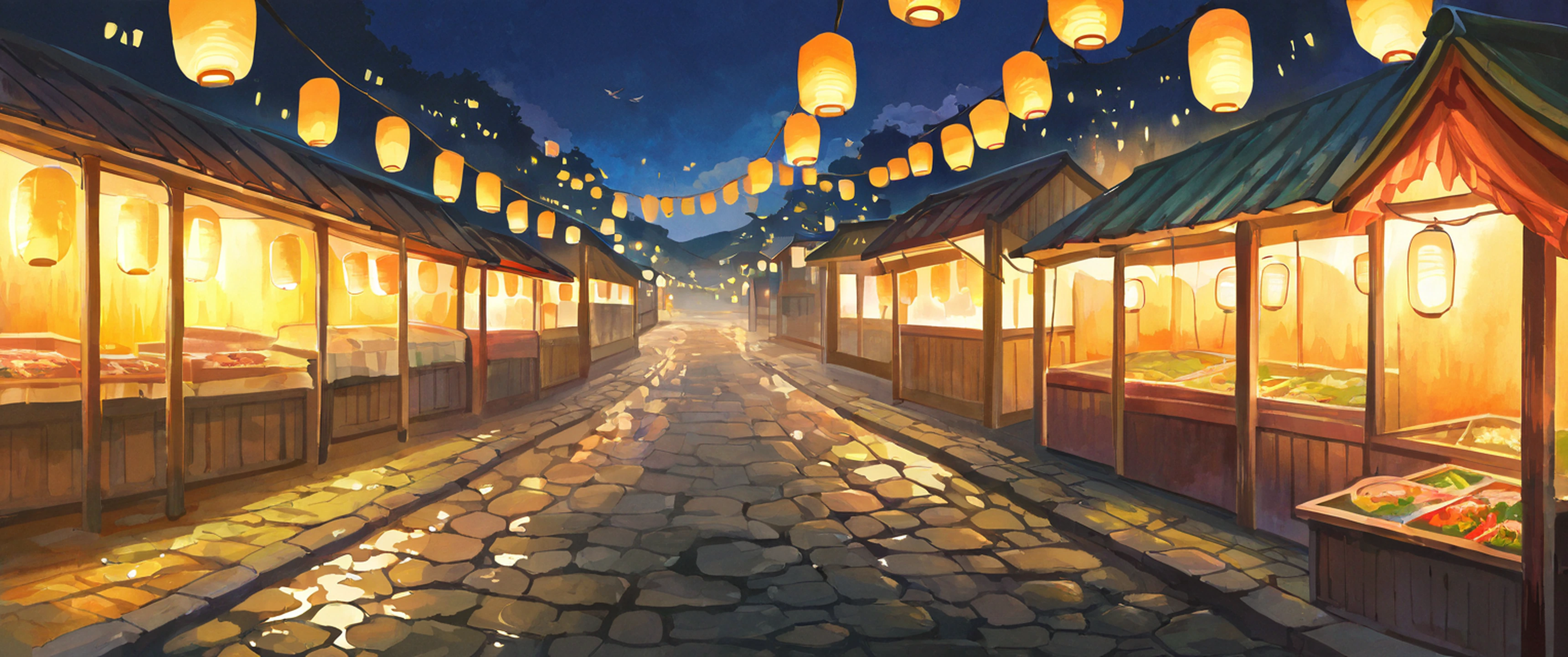 Night Market lofi wallpaper