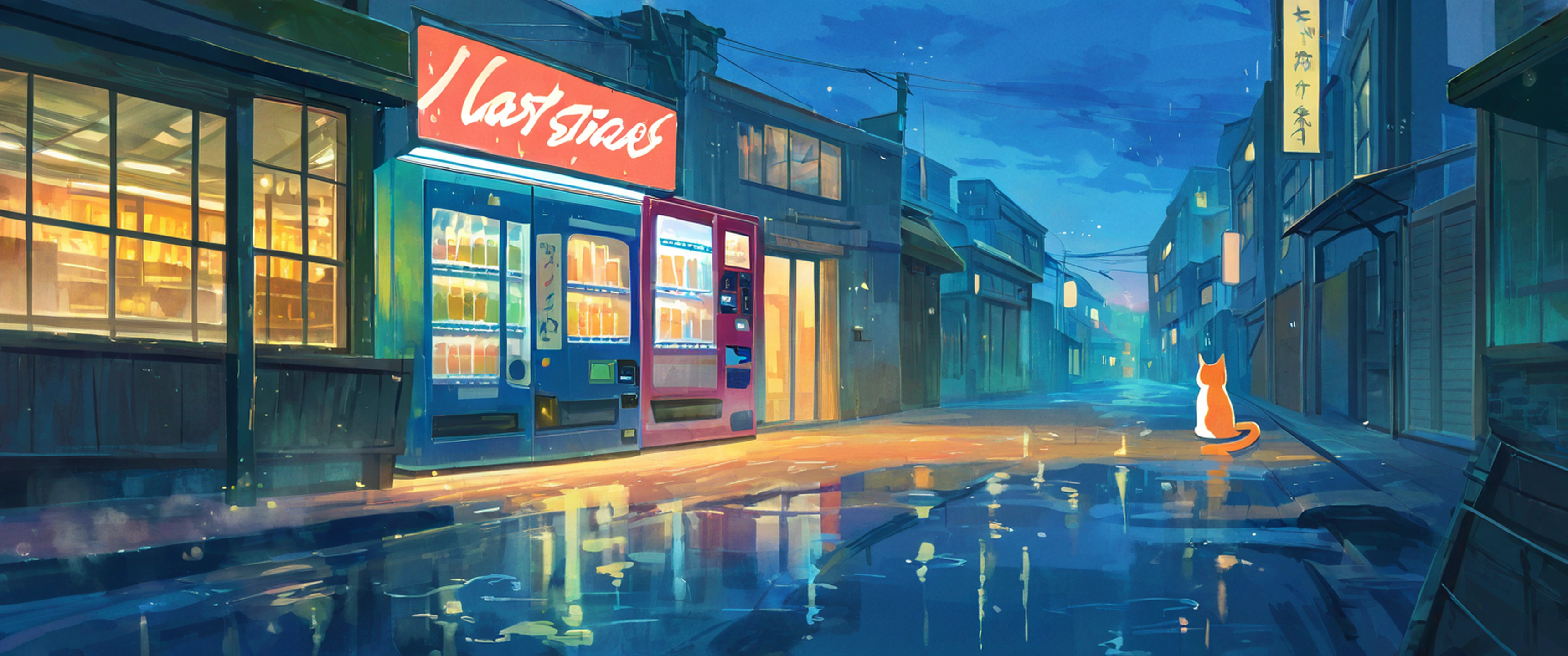 Night Market lofi wallpaper