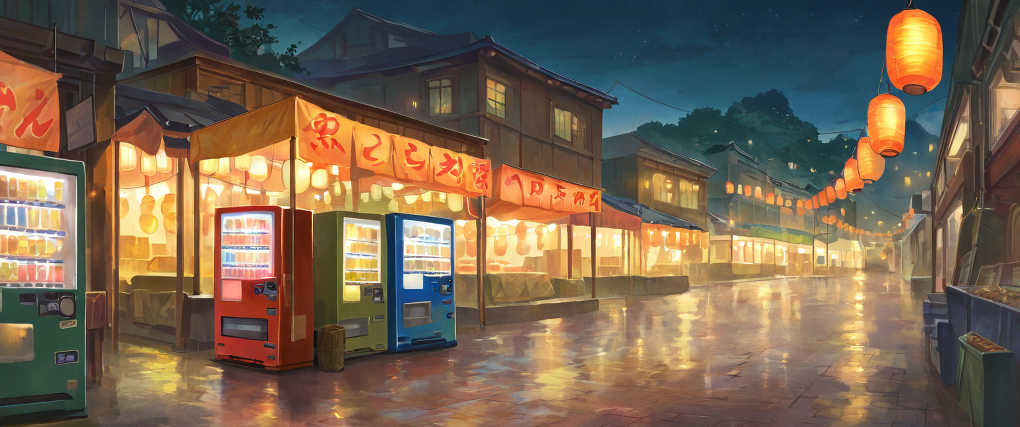 Night Market lofi wallpaper