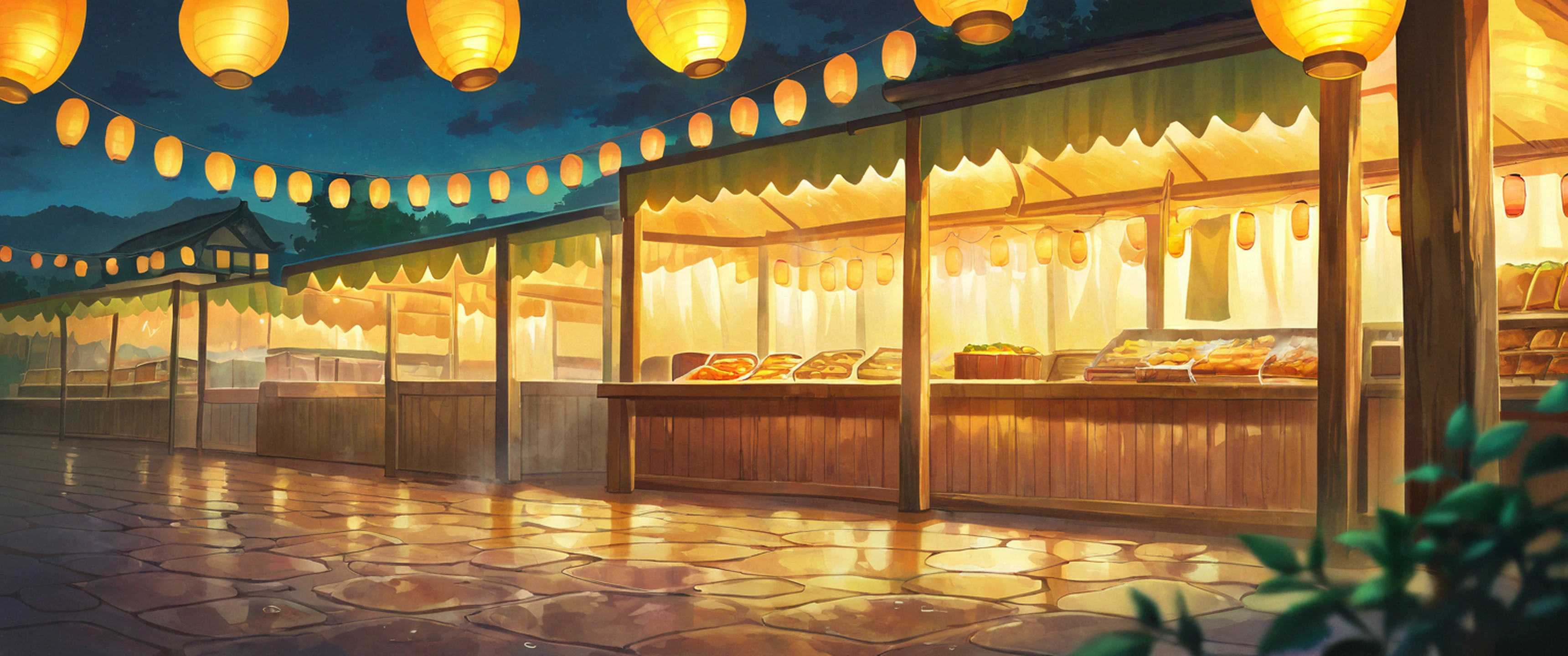 Night Market lofi wallpaper