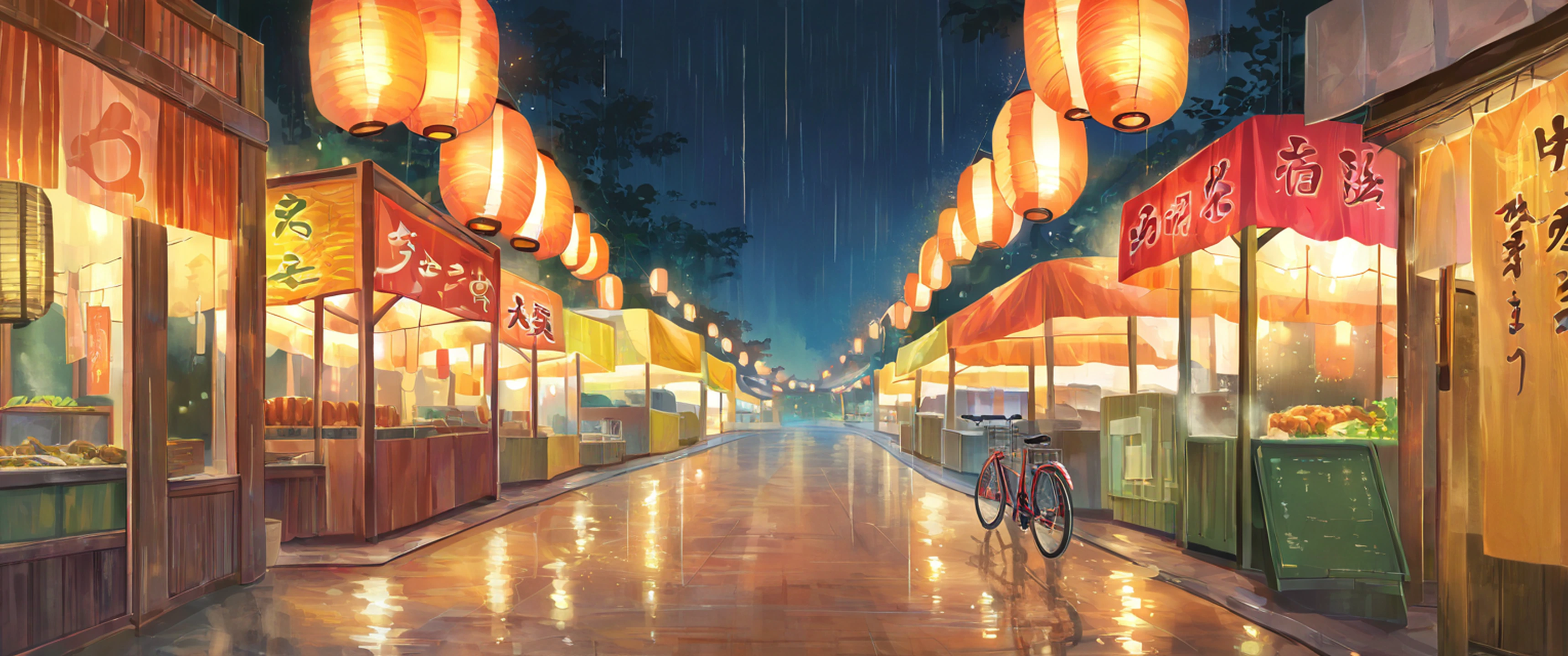 Night Market lofi wallpaper