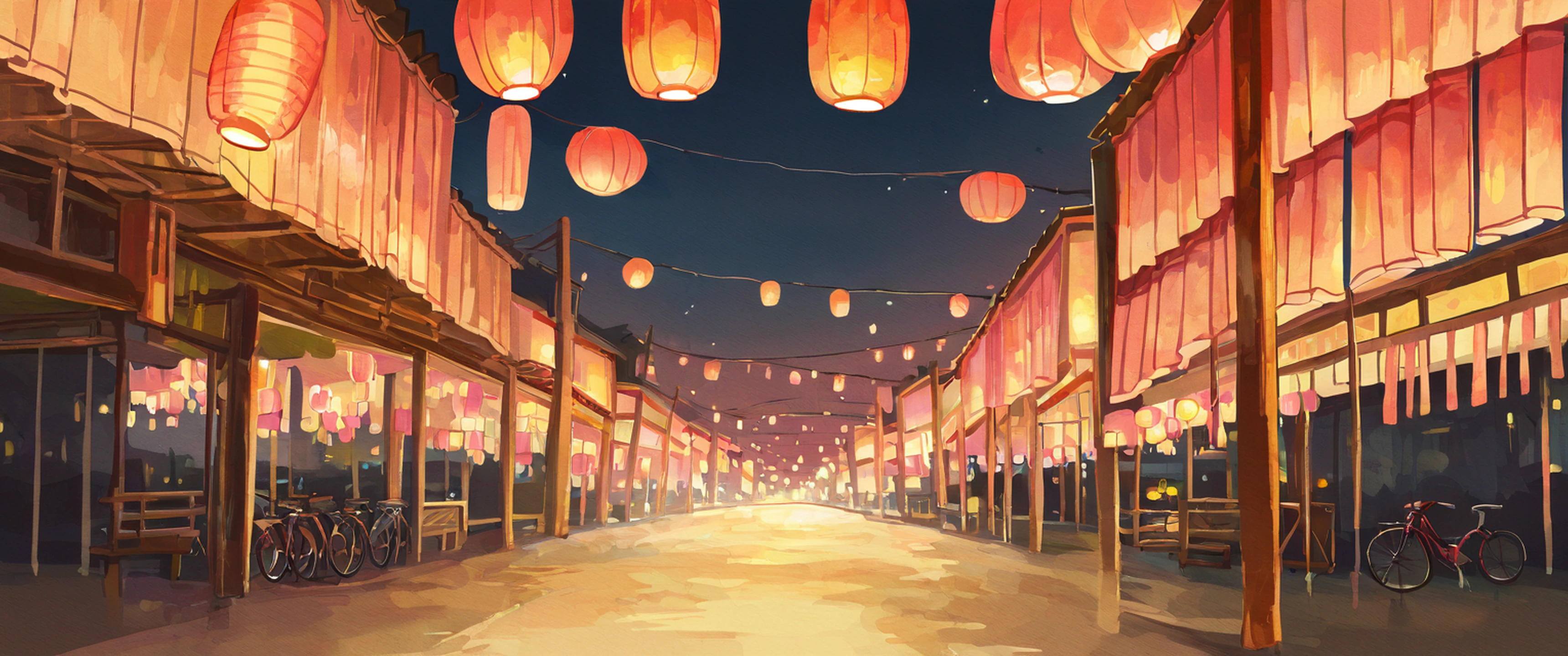 Night Market lofi wallpaper
