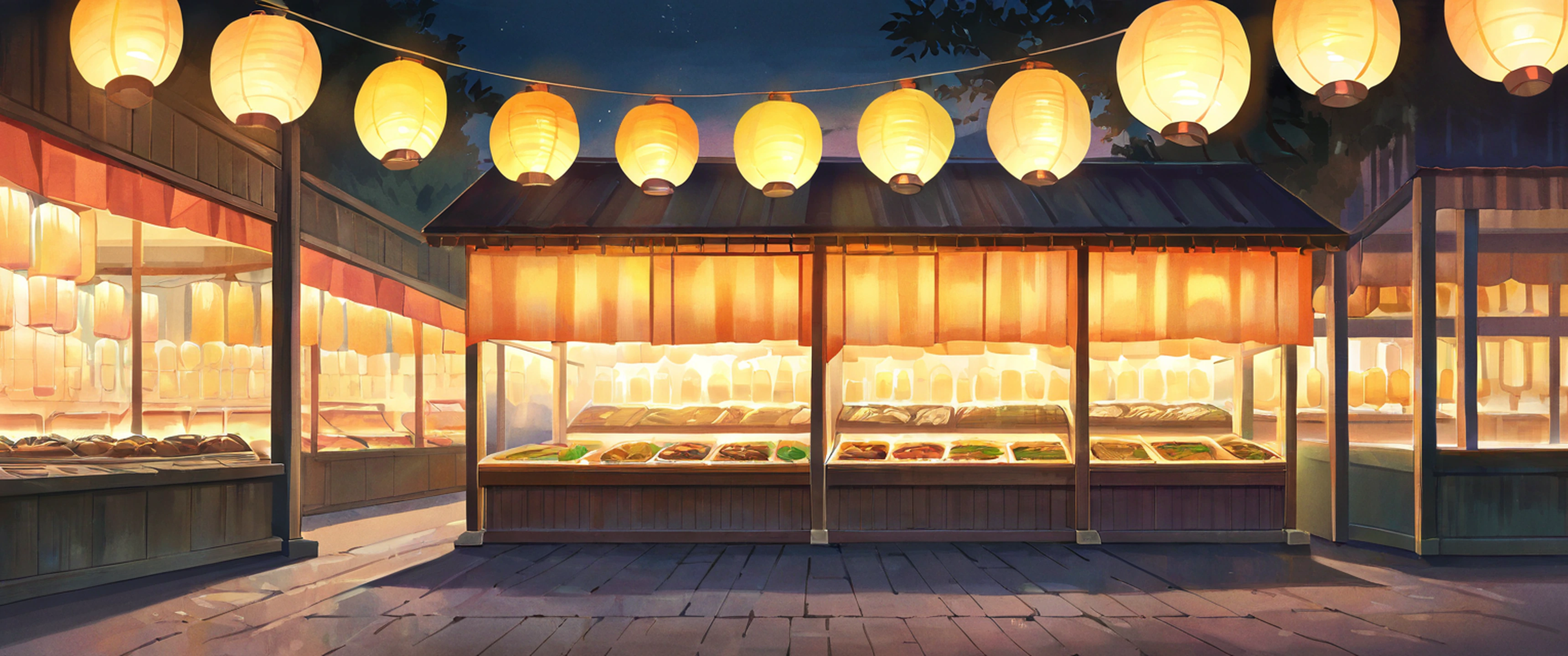 Night Market lofi wallpaper
