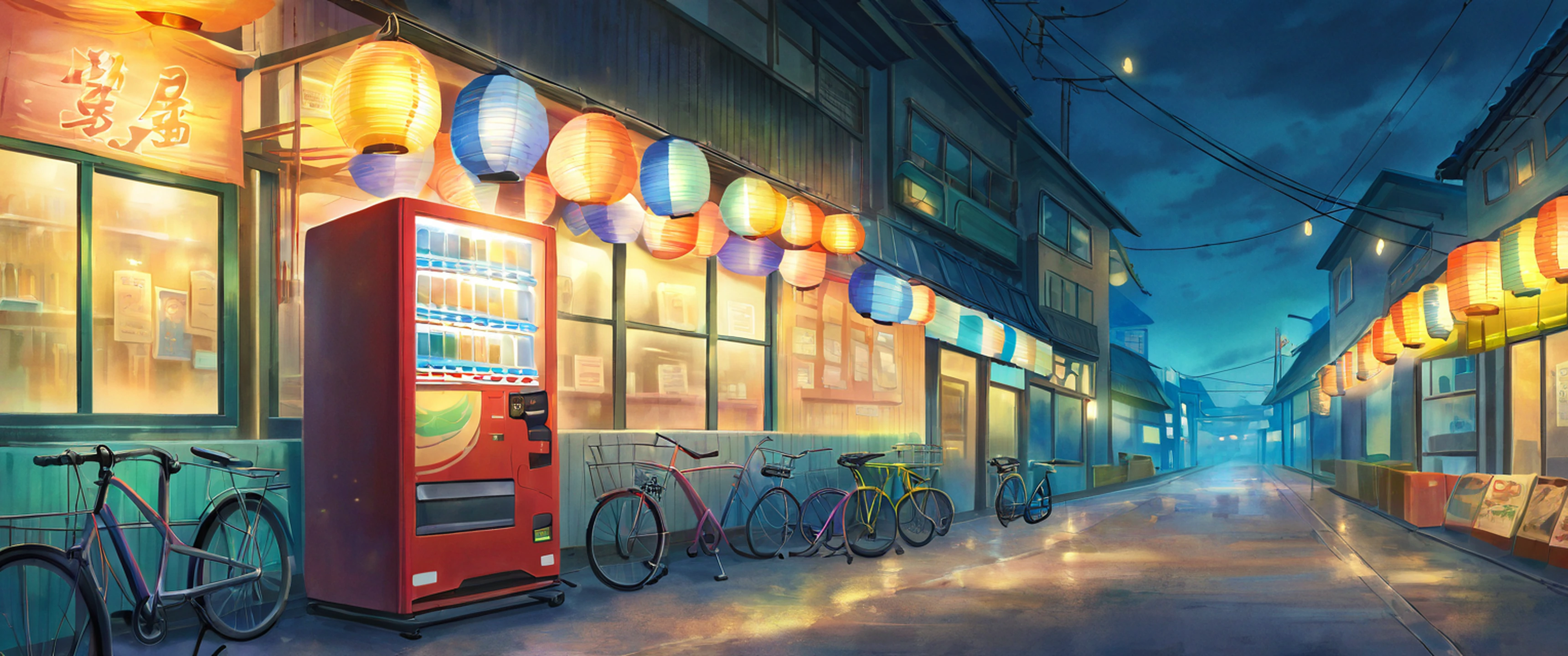 Night Market lofi wallpaper