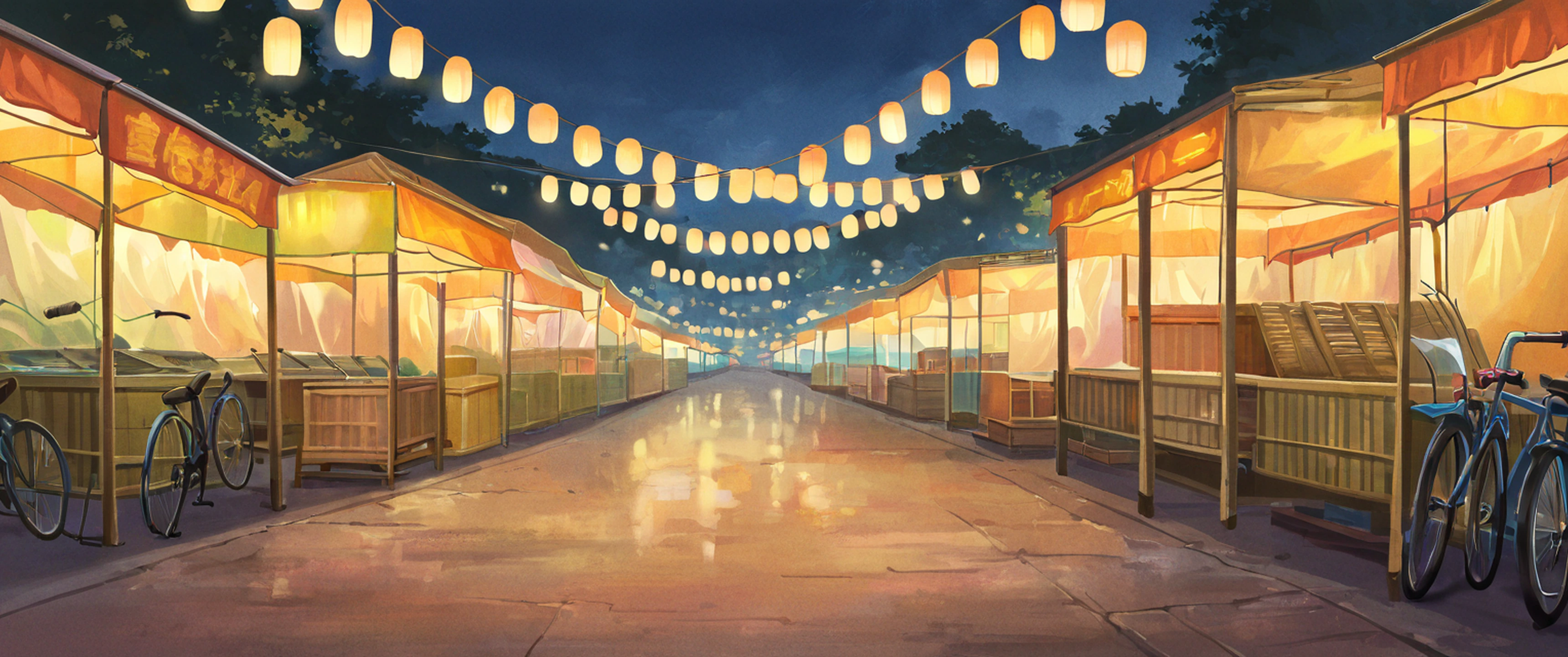 Night Market lofi wallpaper