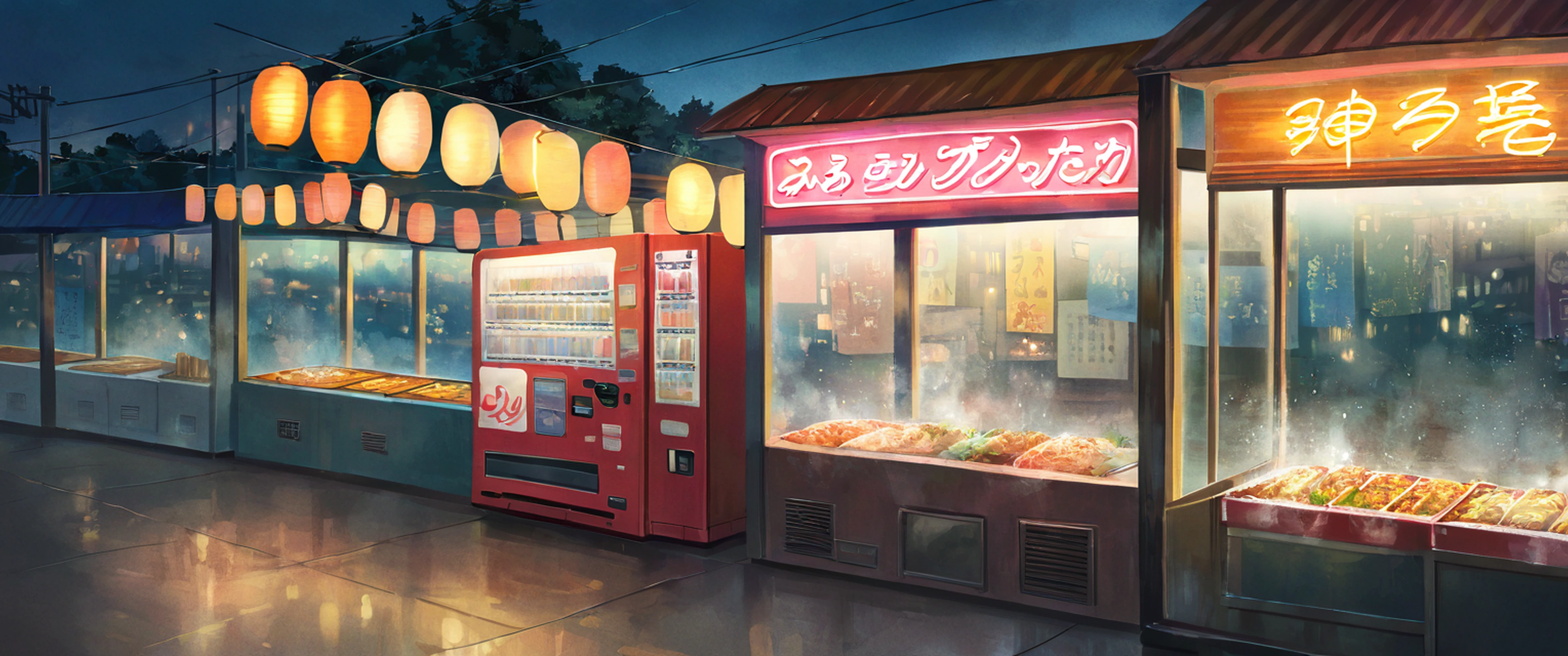 Night Market lofi wallpaper