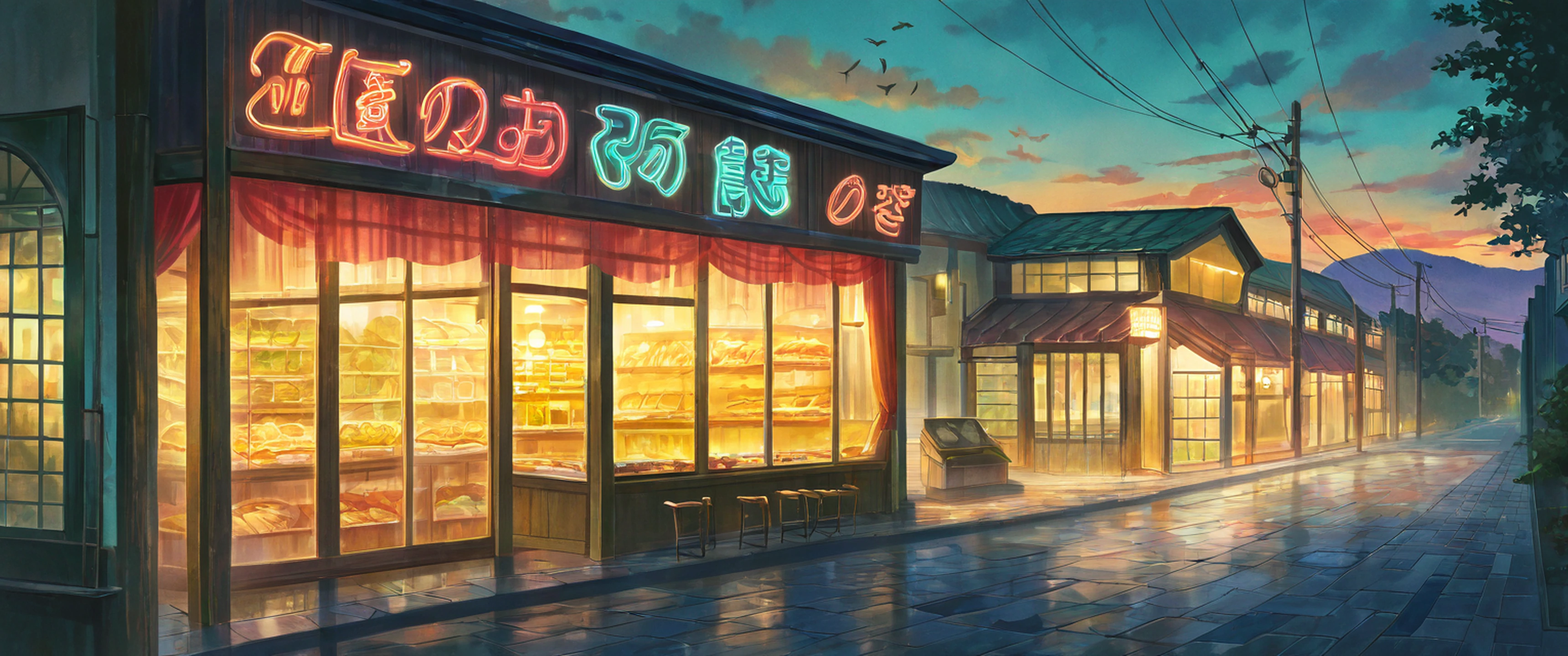 Night Market lofi wallpaper