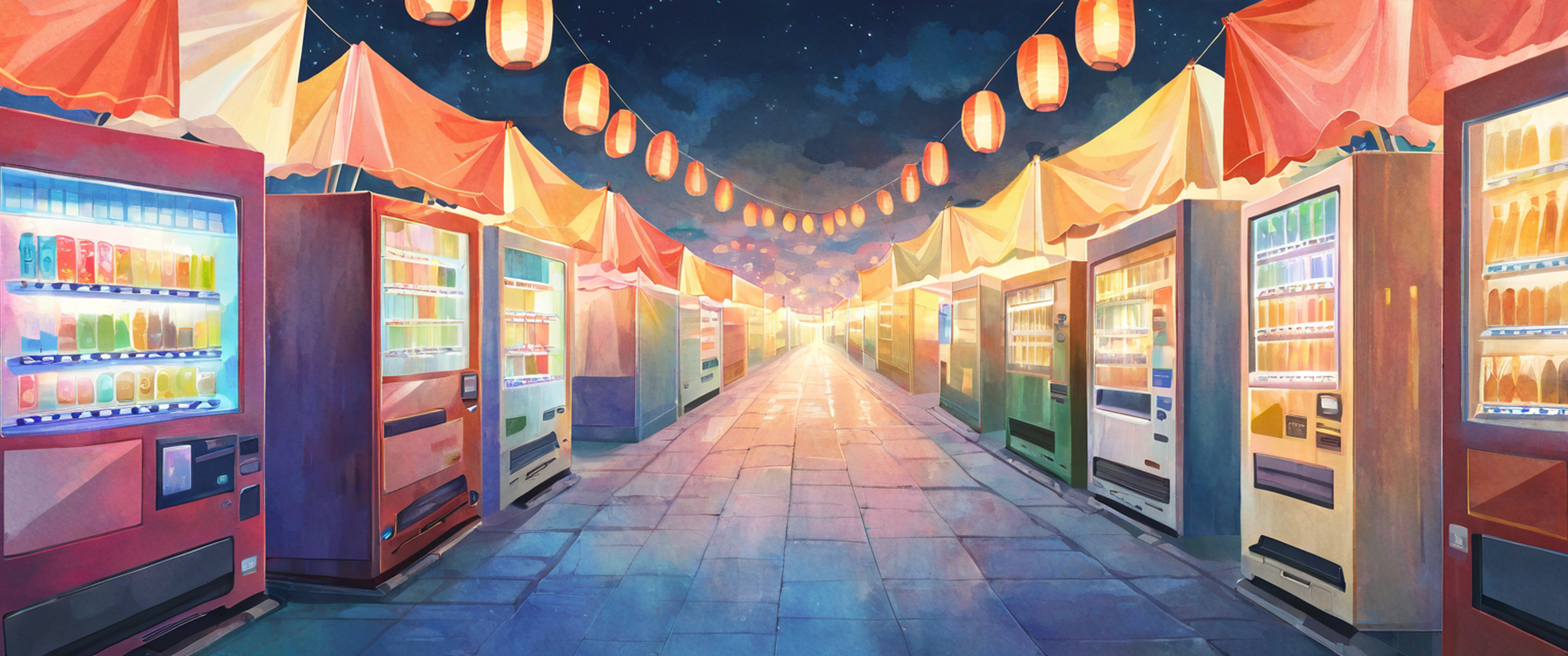 Night Market lofi wallpaper